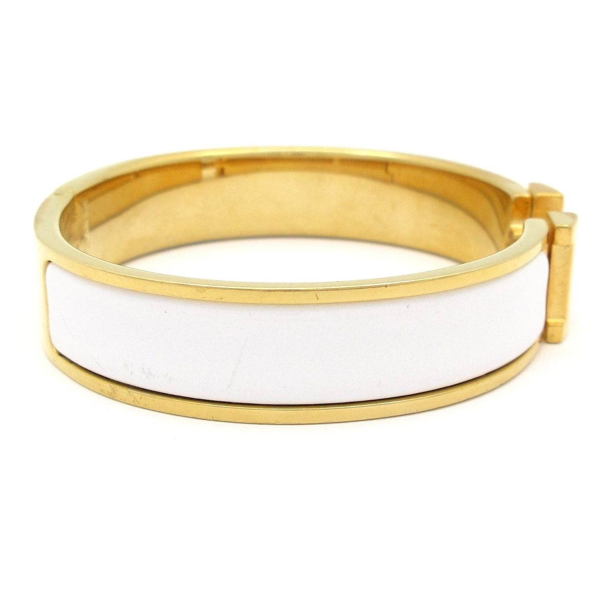 HERMES(エルメス) バングル美品 クリックH ゴールド×白 - メルカリ