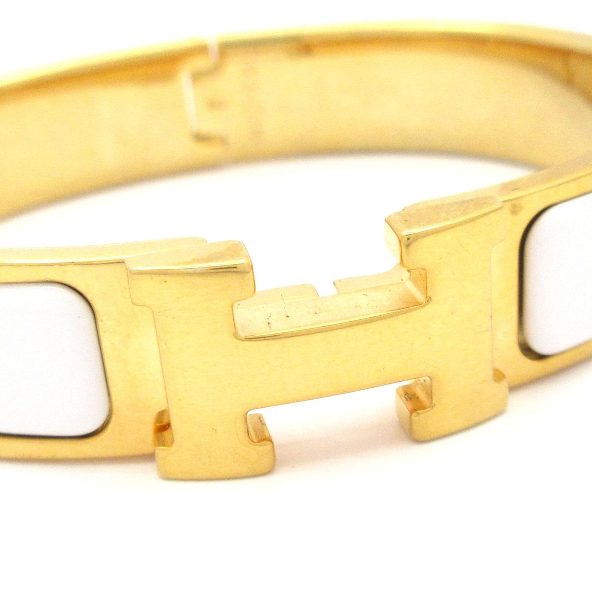 お買い得，格安 HERMES(エルメス) バングル美品 クリックH ゴールド×白