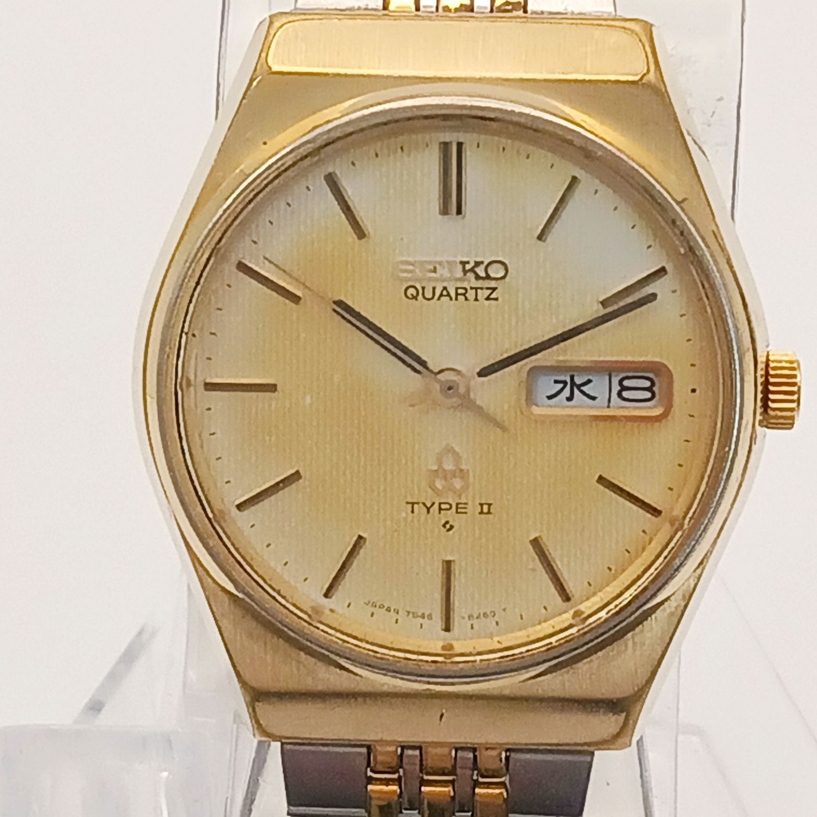 稼働 良品】0408-5 SEIKO TYPEⅡ セイコー タイプ2 メンズ腕時計 7546 