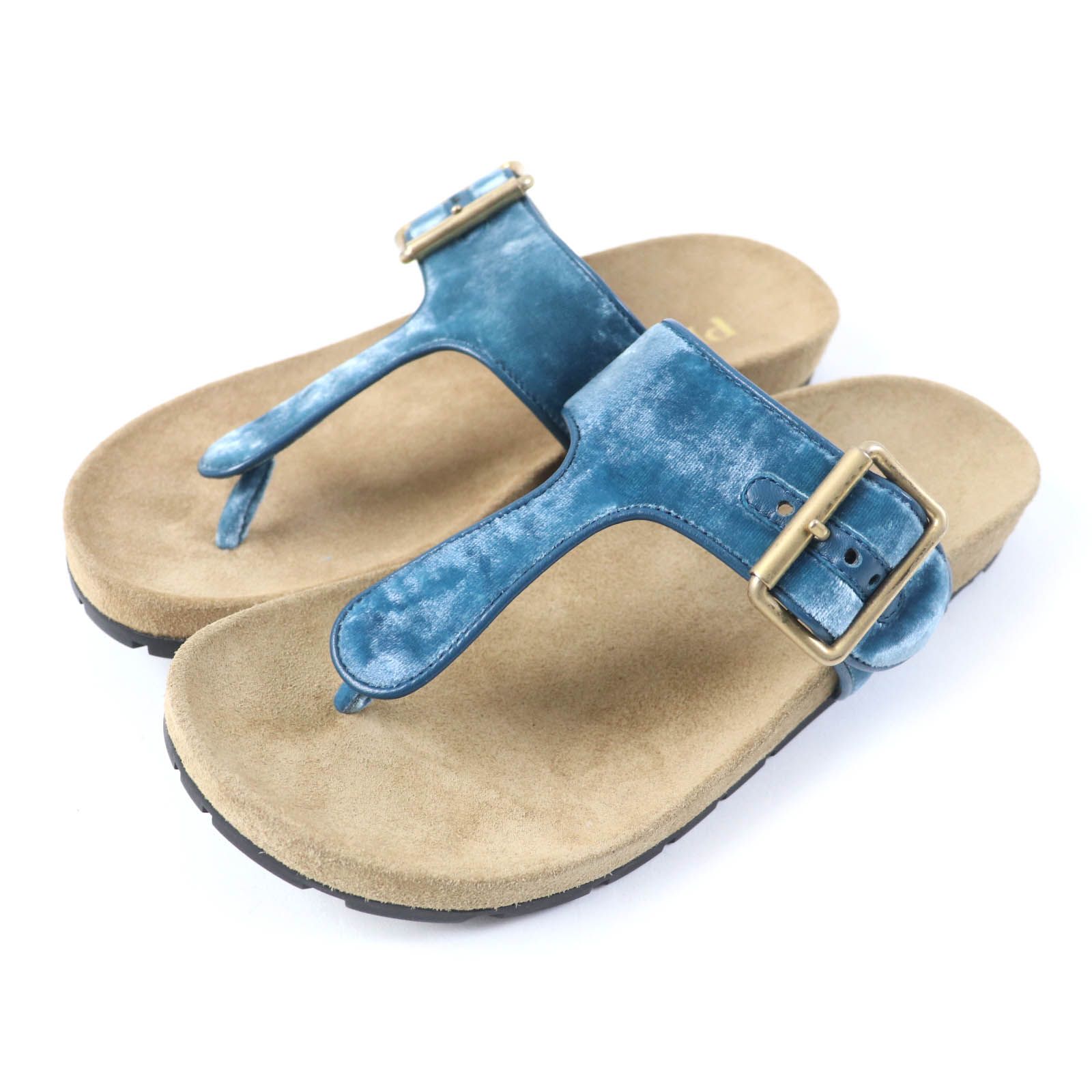 極美品☆PRADA プラダ 1Y392I ベルトデザイン トング サンダル 