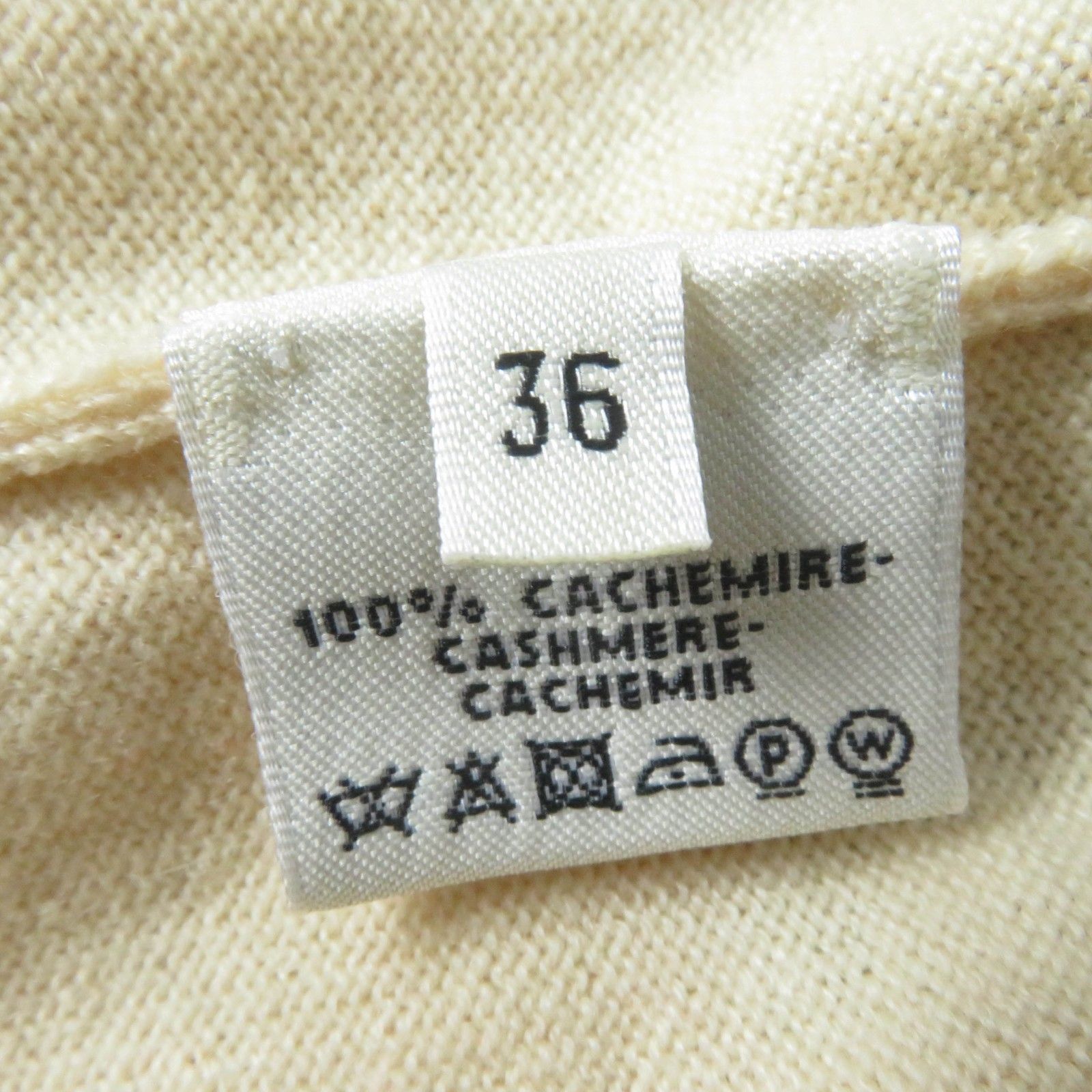 美品☆HERMES エルメス カシミヤ100％ フレンチスリーブ ニット トップス ベージュ レッド 36 イギリス製 レディース 美品☆HERMES エルメス カシミヤ100％ フレンチスリーブ ニット