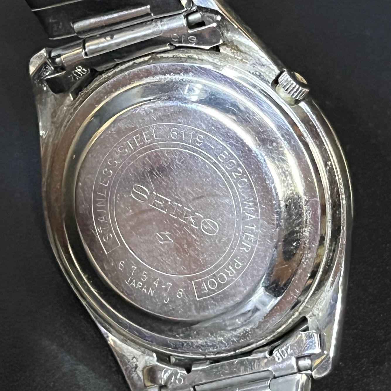 稼働品】SEIKO 5 自動巻き 時計 6119-8020 21ジュエル ステンレス 