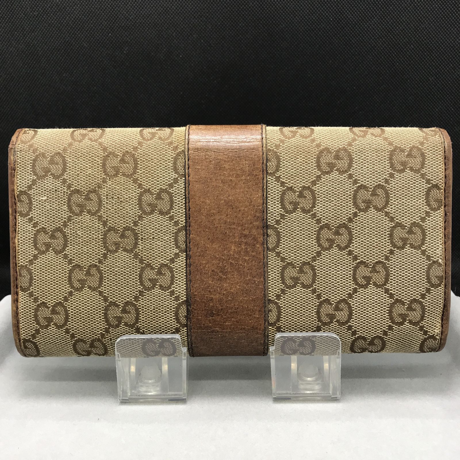 GUCCI グッチ 長財布 GGキャンバス×レザー ブラウン 2625 - メルカリ