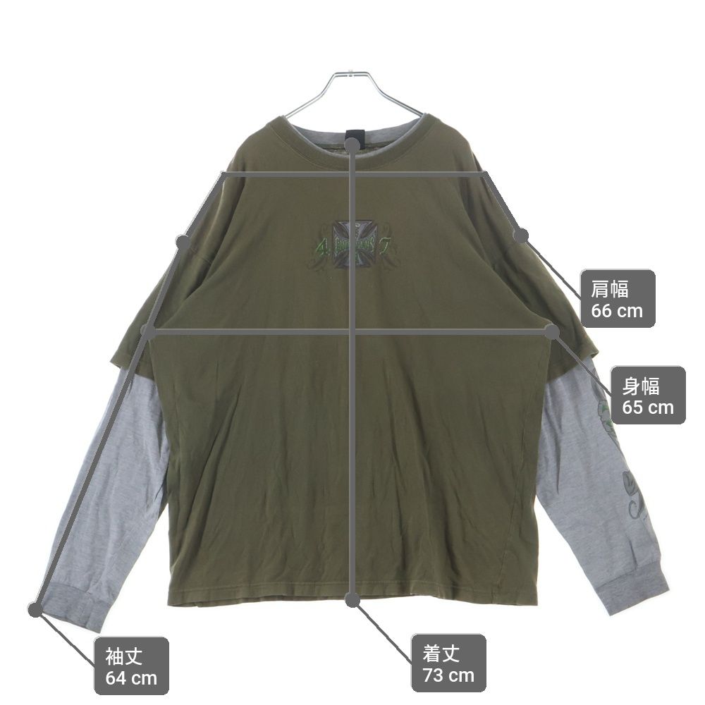 ウエストコーストチョッパーズ ロンT サイズS オリーブグリーン WEST