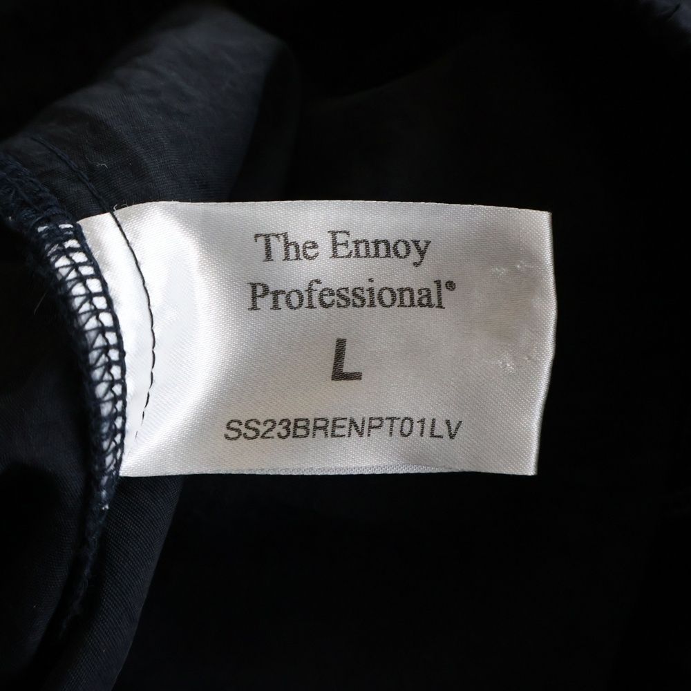 The Ennoy Professional エンノイプロフェッショナル 23SS エンブロイダリーロゴ ウエストゴム ドローコード ナイロンパンツ ブラック SS23BRENPT01LV The Ennoy Professional (エンノイプロフェッショナル) 23SS エン