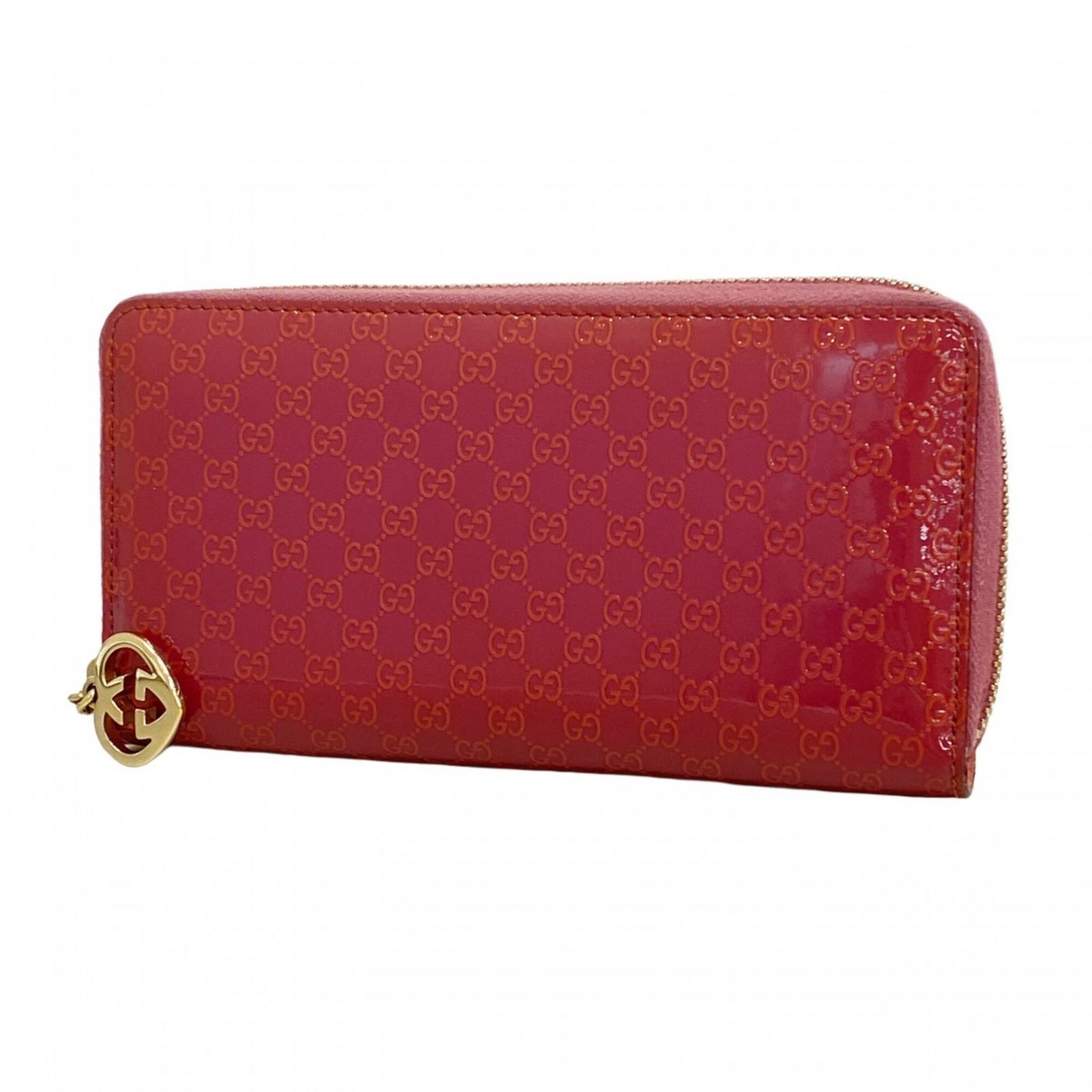 グッチ(Gucci) グッチ 長財布 308005 エナメル ピンク シャンパン 