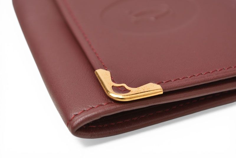 カルティエ ケース Cartier スクエア パース マスト ドゥ カルティエ ボルドー【中古】 カルティエ コインケース Cartier スクエア コインパース マスト ドゥ
