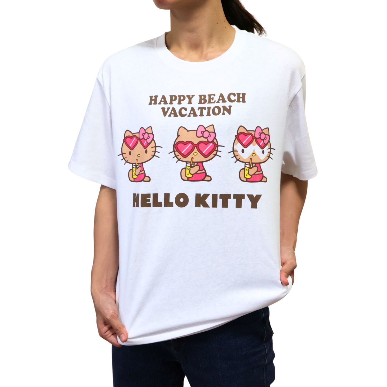 ハローキティ tシャツ キティ キティちゃん 日焼け ホワイト 平成