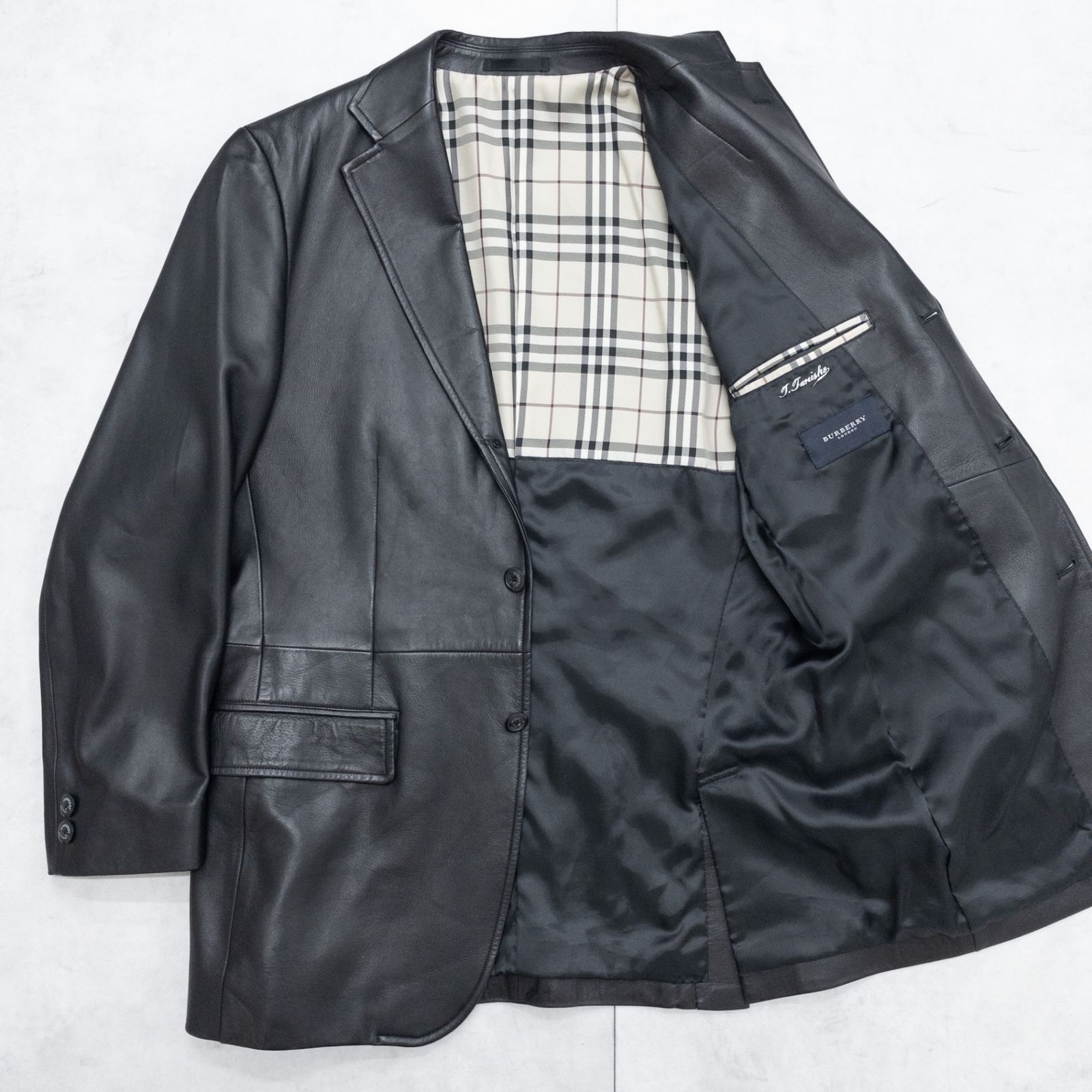 BURBERRY LONDON バーバリーロンドン レザージャケット ノバチェック柄 BURBERRY LONDON バーバリーロンドン レザージャケット ノバチェック柄