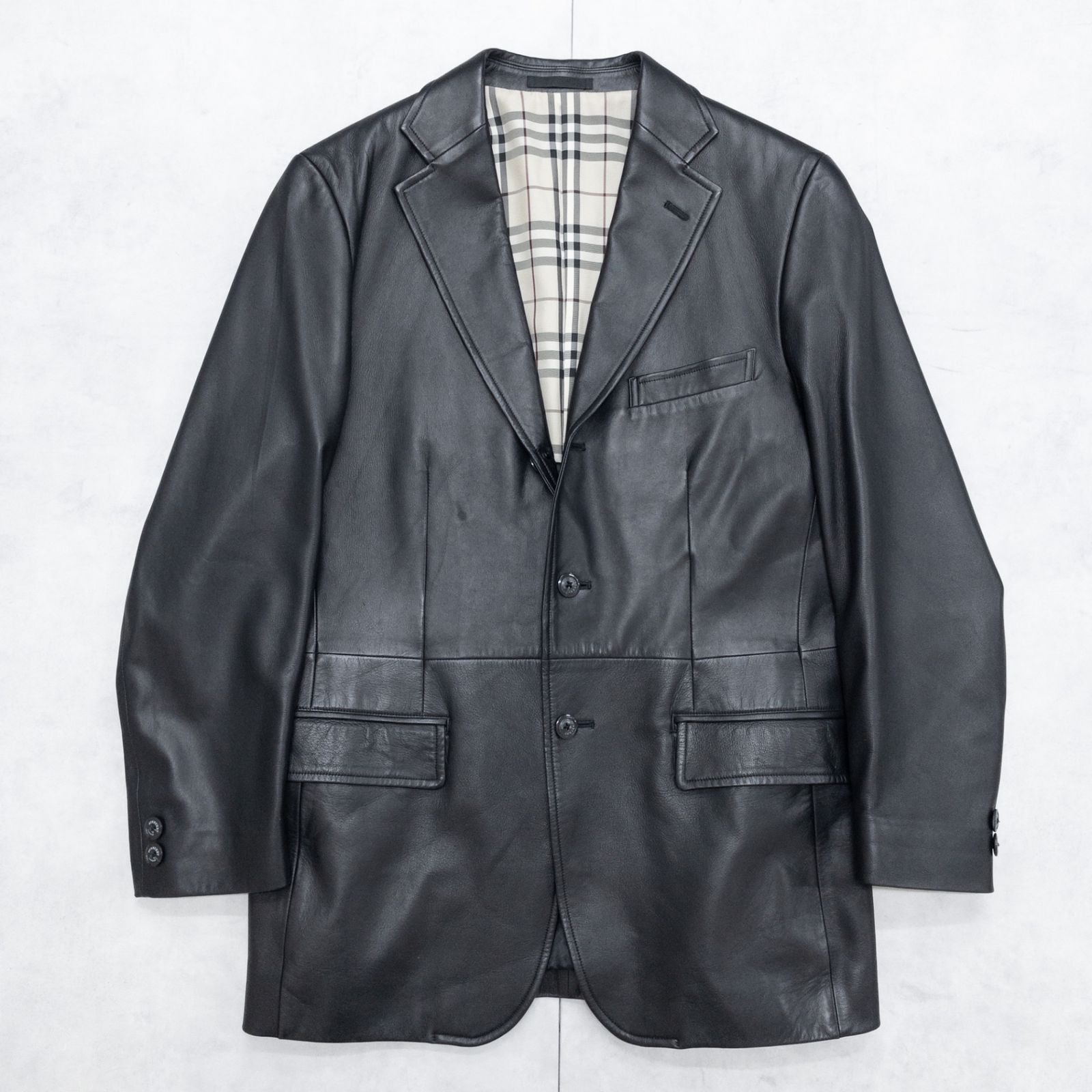 BURBERRY LONDON バーバーリーロンドン ラムレザージャケット BURBERRY LONDON バーバリーロンドン レザージャケット ノバチェック柄