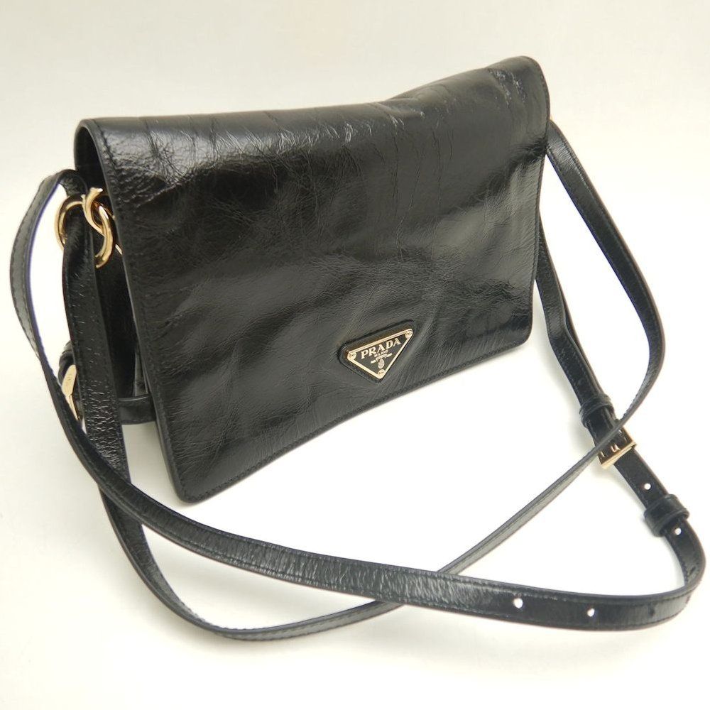 PRADA プラダ 1BD082 ショルダーバッグ ソフトルックスレザー NERO レディース /253732【中古】 PRADA - PRADA プラダ 1BD082 ショルダーバッグ ソフトルックスレザー