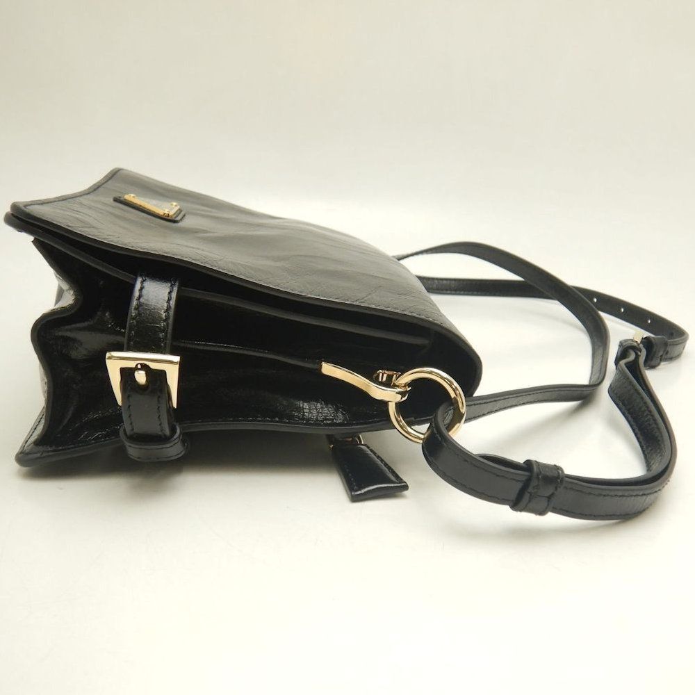 PRADA プラダ 1BD082 ショルダーバッグ ソフトルックスレザー NERO レディース /253732【中古】 PRADA - PRADA プラダ 1BD082 ショルダーバッグ ソフトルックスレザー