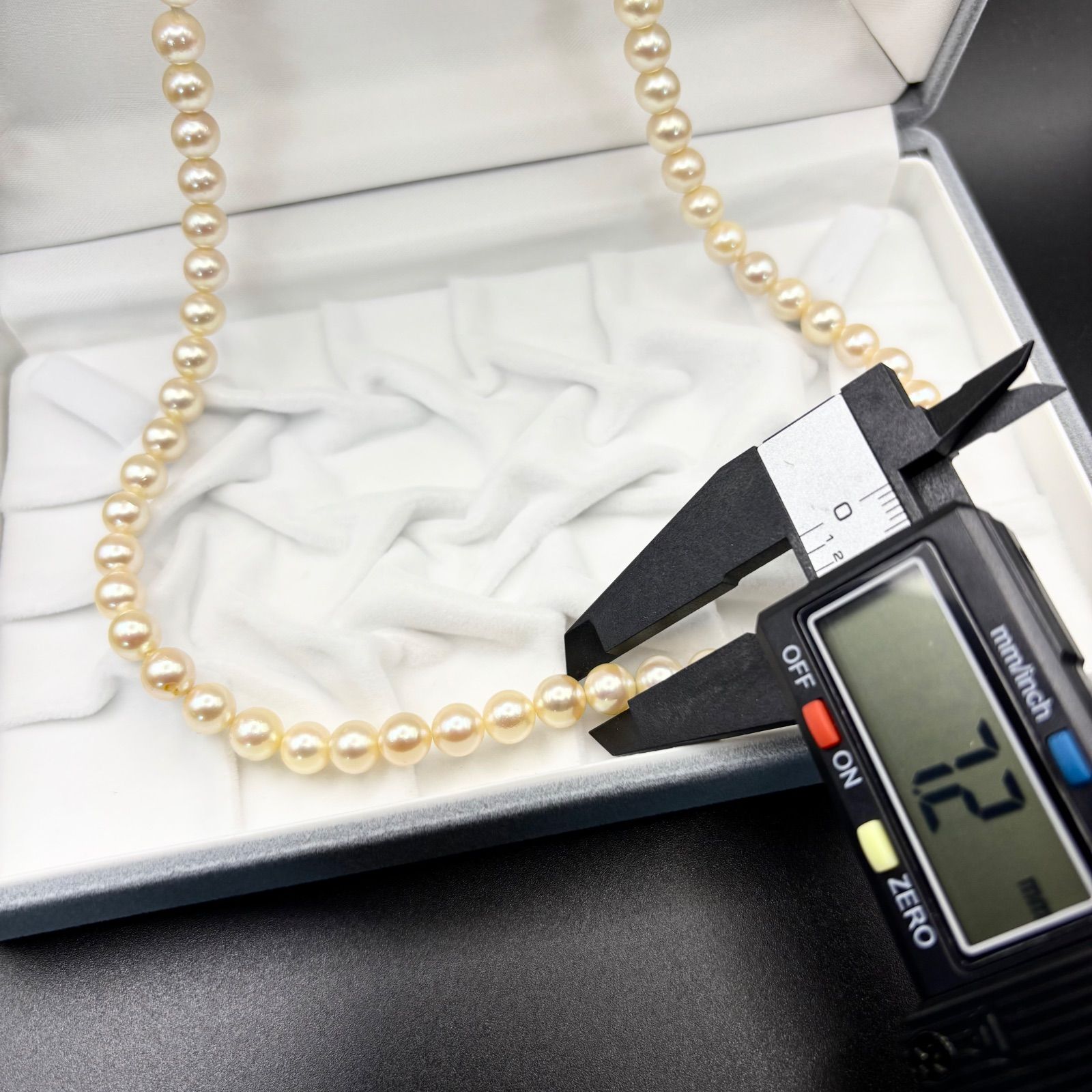 本真珠】パール ネックレス 約7.2mm シルバー刻印 pearl necklace 