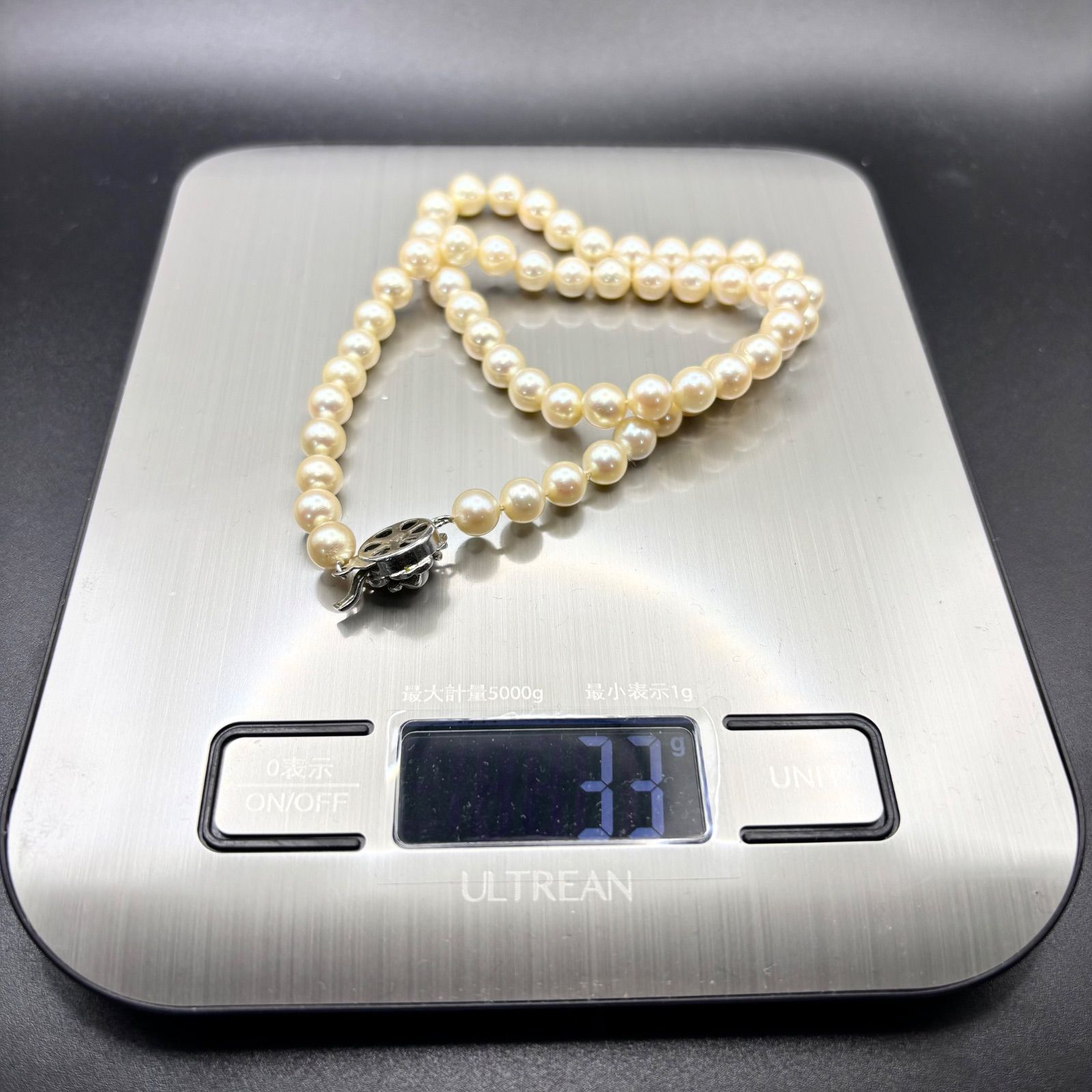 本真珠】パール ネックレス 約7.2mm シルバー刻印 pearl necklace 