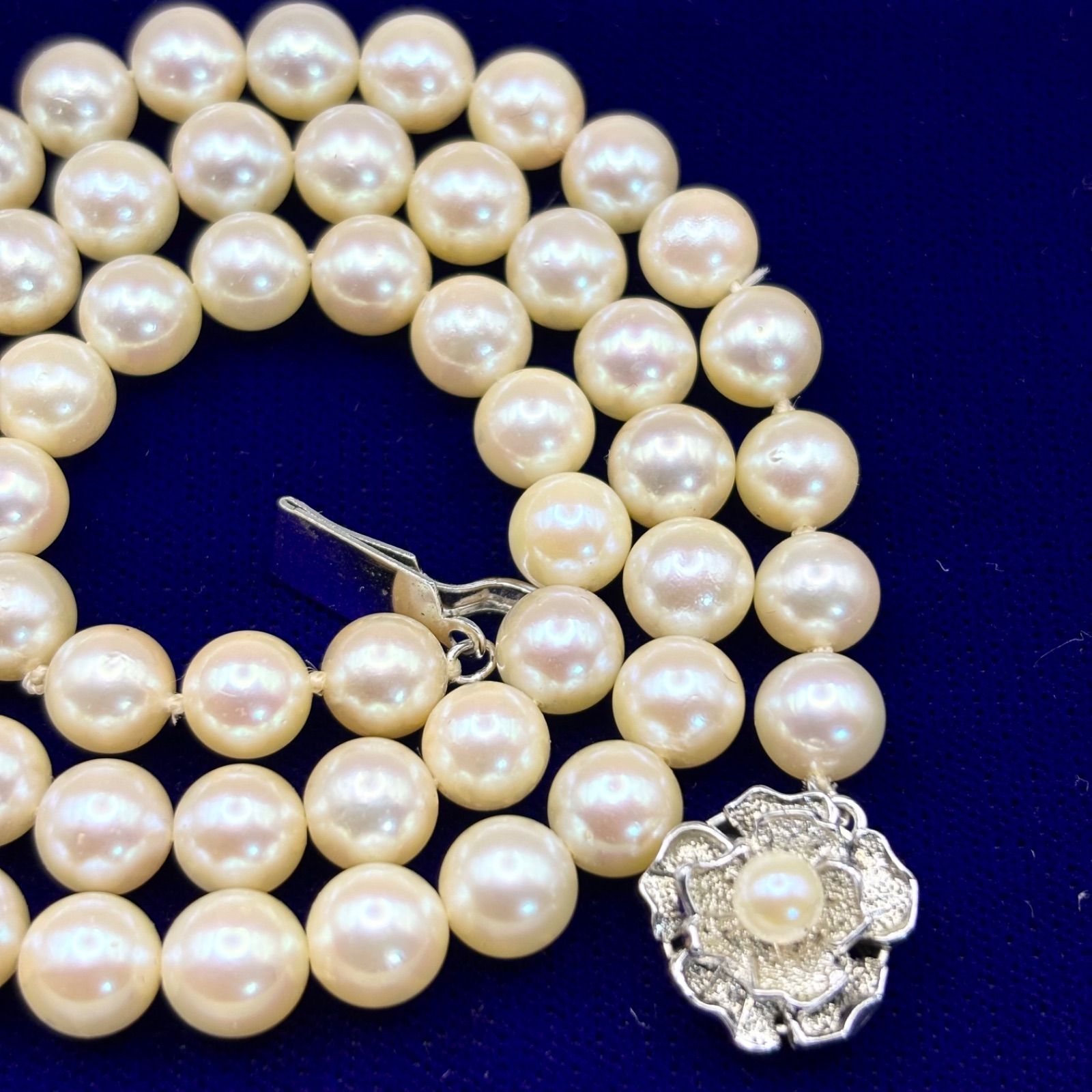 本真珠】パール ネックレス 約7.2mm シルバー刻印 pearl necklace 