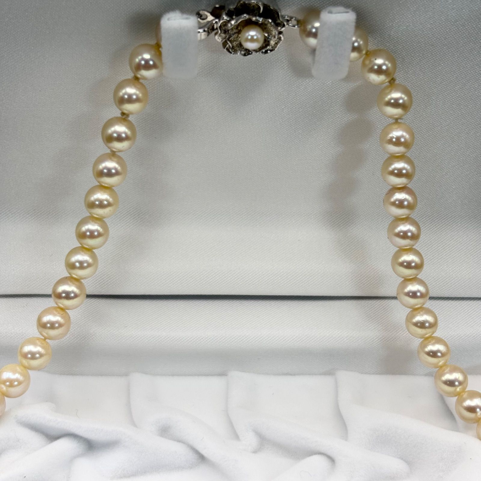 本真珠】パール ネックレス 約7.2mm シルバー刻印 pearl necklace 