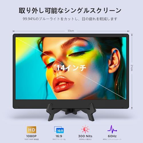 デュアルディスプレ トリプルモバイルモニター ポータブルモニター 14 