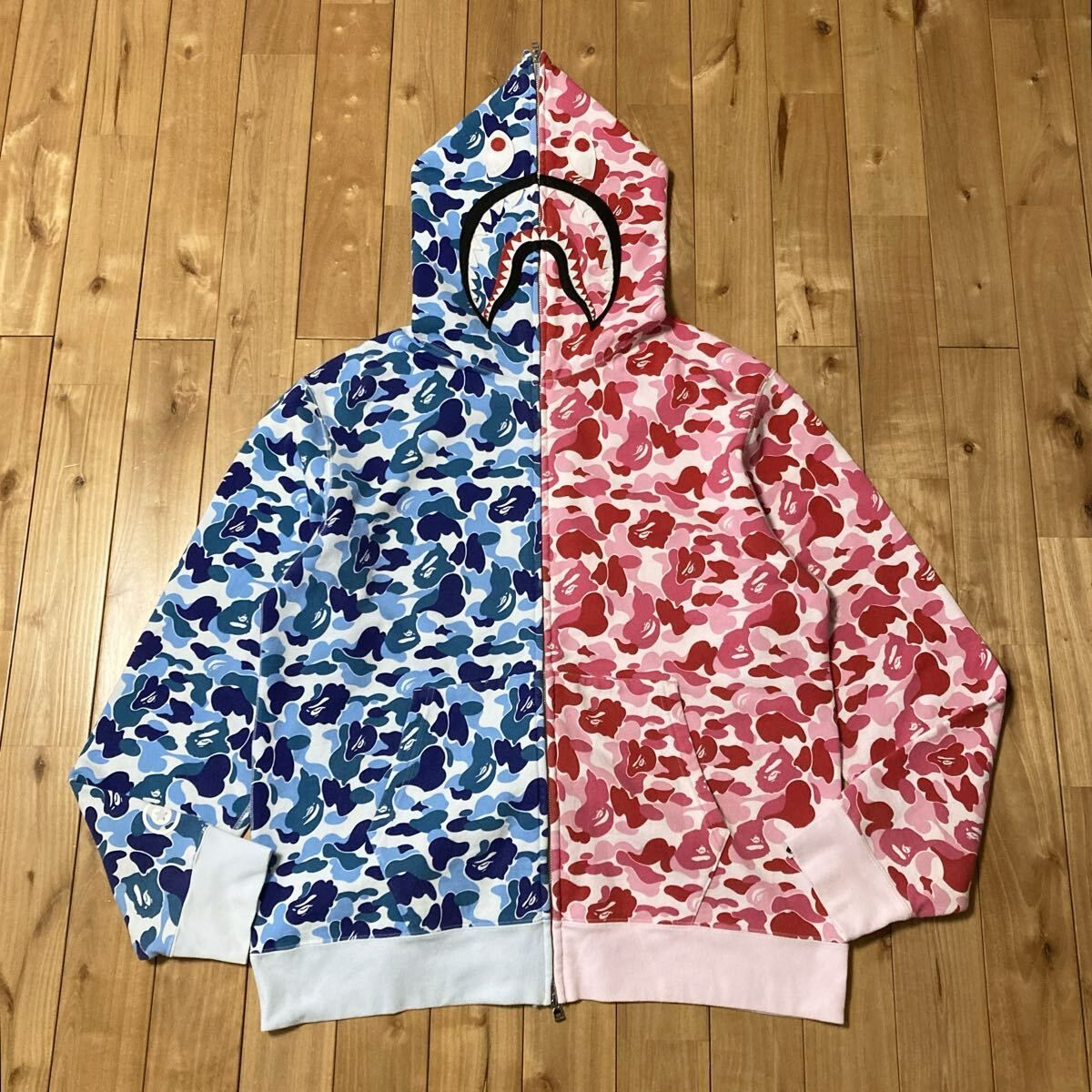 シャークパーカー mariaさん専用 ☆2XL☆ Separate shark full zip hoodie ABC CAMO PINK BLUE a