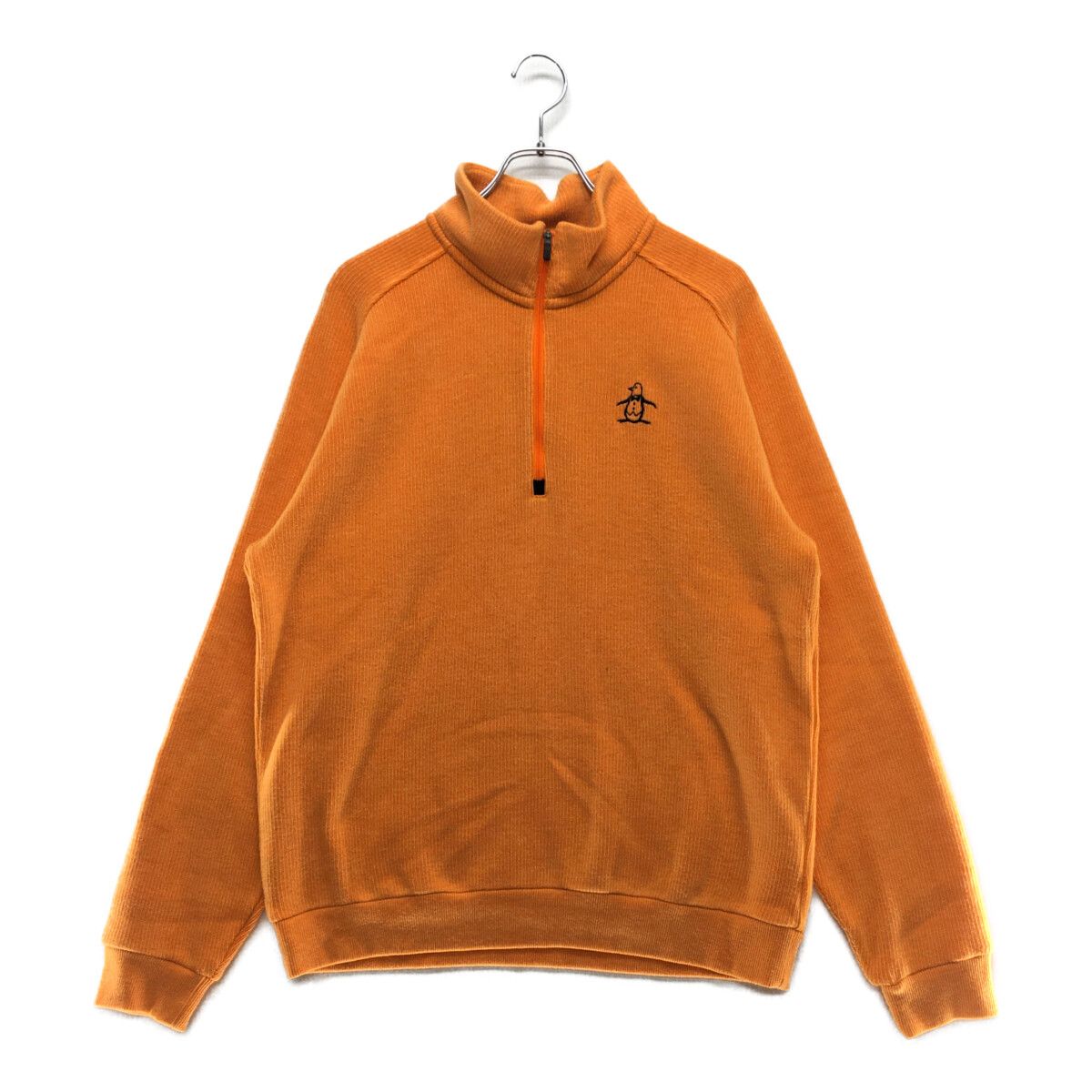 【マンシングウェア】美品 ハーフジップ ニットセーター 3L メンズ 中古 メンズ マンシングウェア Munsing wear セーター 3L オレンジ