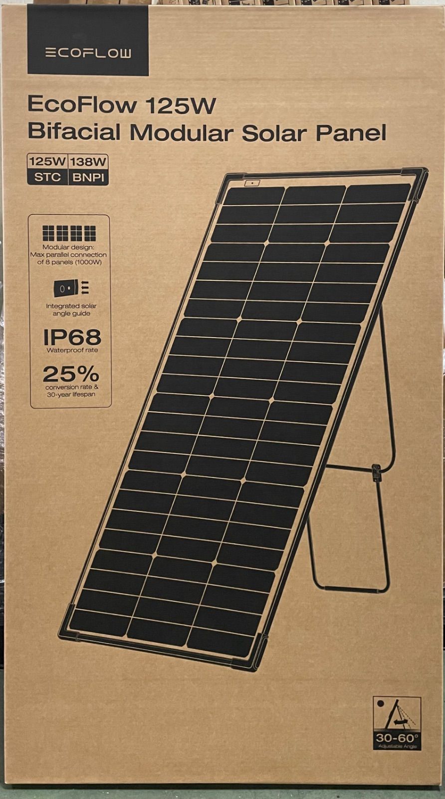 5年保証付き】 1枚 EcoFlow (エコフロー) 125W 両面 ソーラーパネル