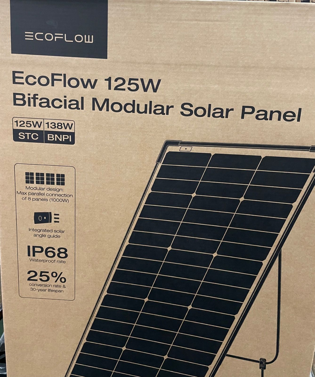 5年保証付き】 1枚 EcoFlow (エコフロー) 125W 両面 ソーラーパネル