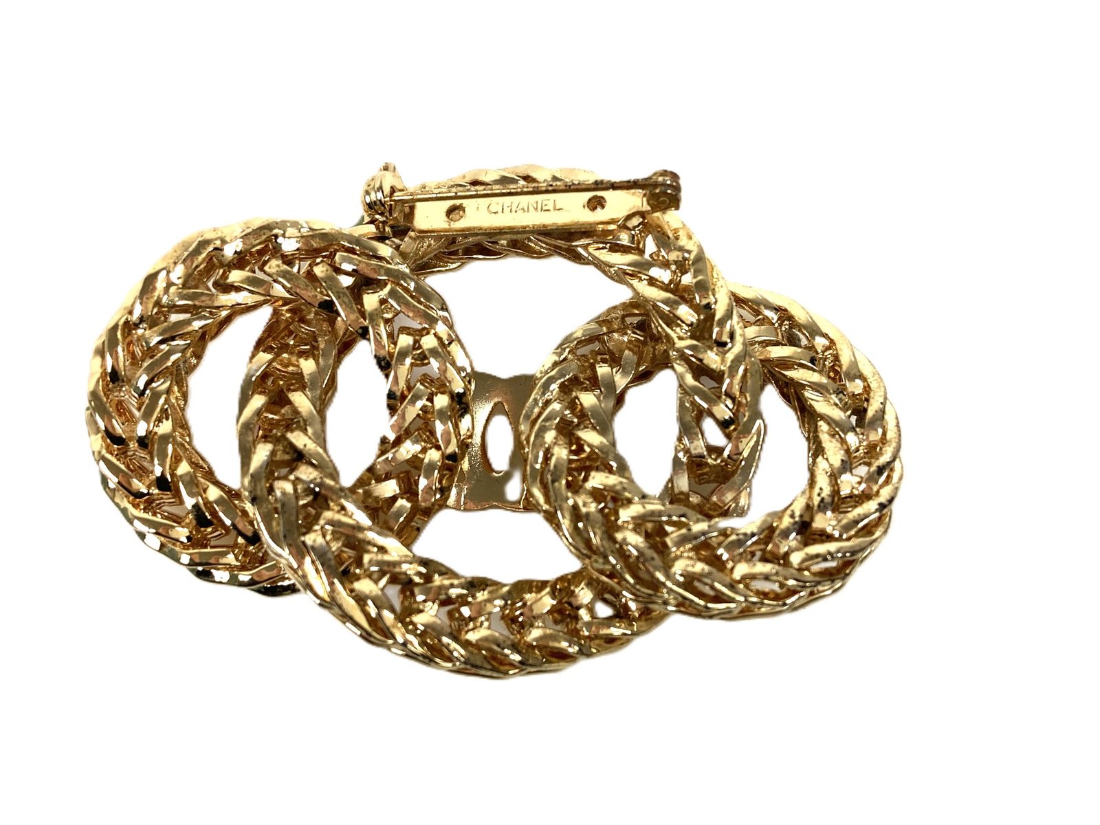 シャネル CHANEL ヴィンテージ ココマーク トリプルサークル ブローチ 