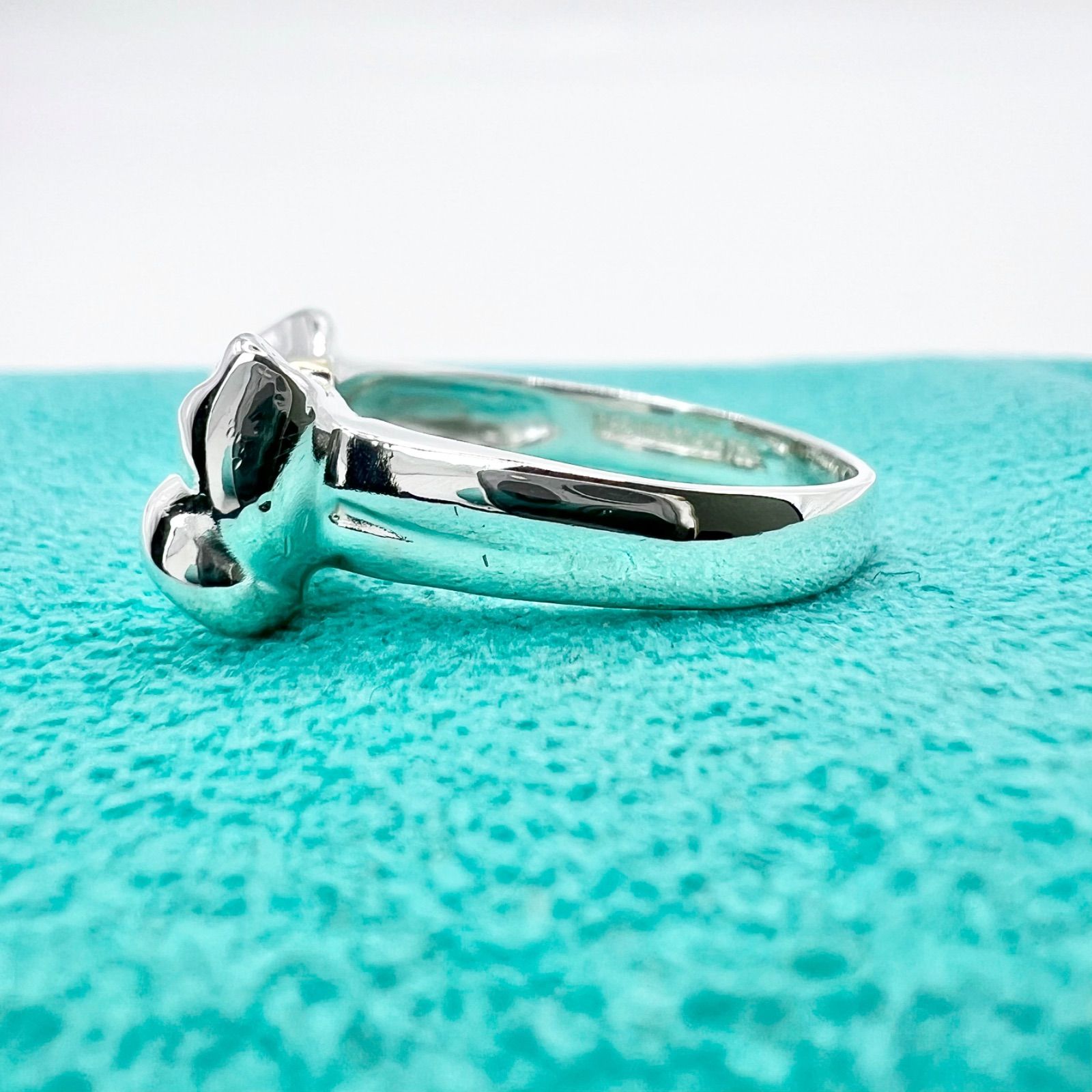 極美品 ティファニー リボン リング 12号 TIFFANY&CO. SV 925 750 