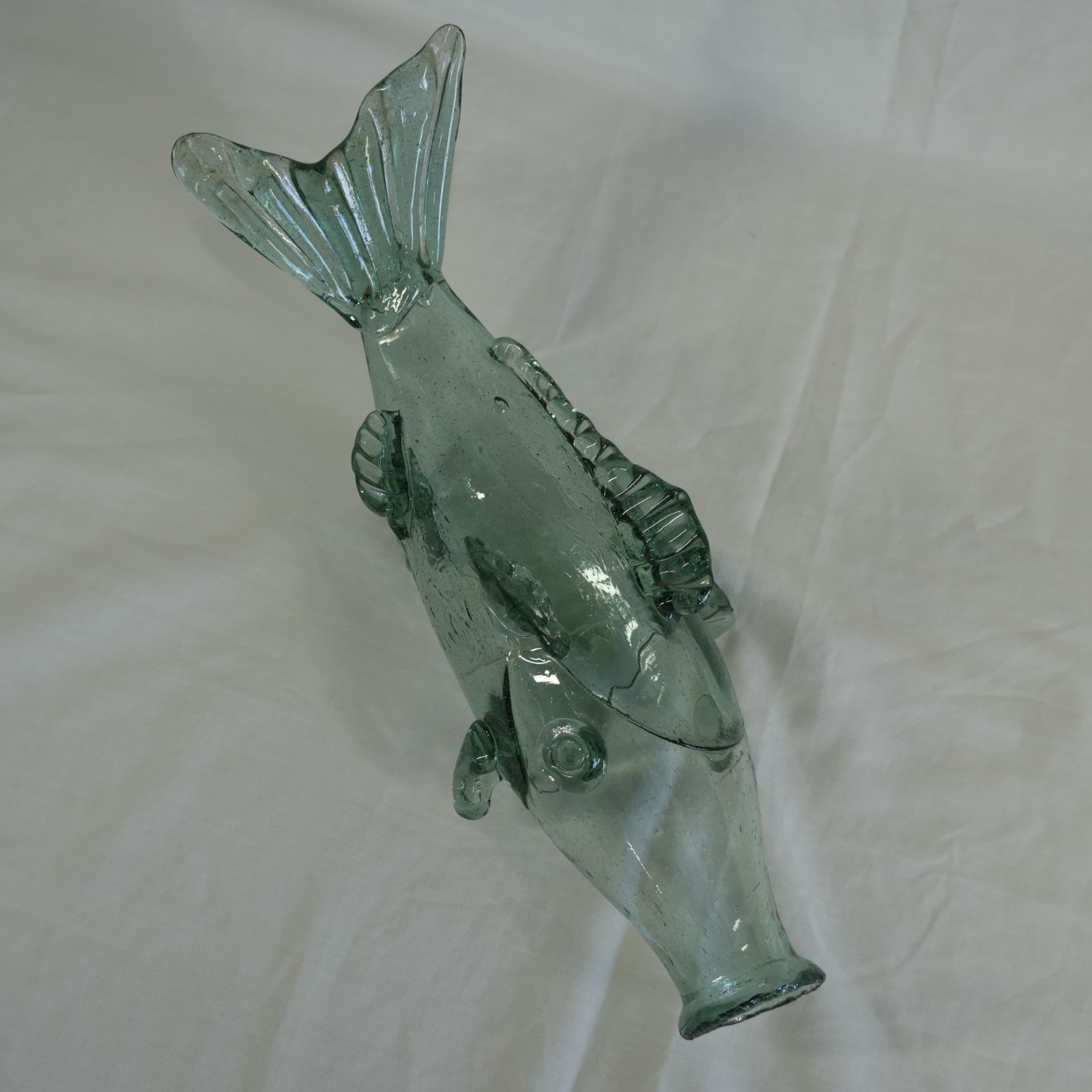 IM] レトロ ガラス製 鯉形 花瓶 一輪挿し 現状品 長さ34cm 【公式通販】