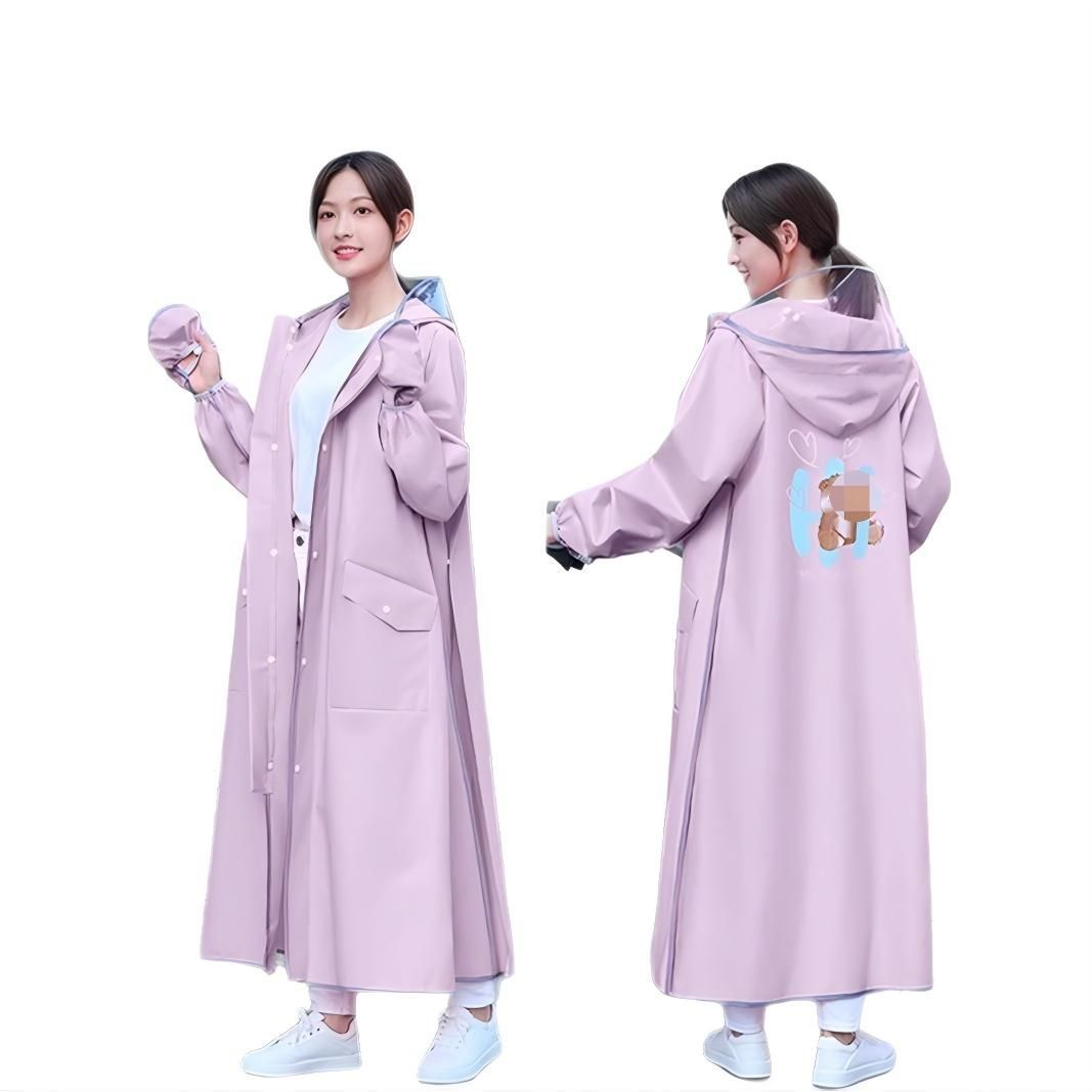 送料無料 レインコート 女性用 長丈 全身防雨 バイク 電動自転車用 EVA製 厚手 一体型 防風 耐摩耗 耐久性 カバー プロテクター ライディング レインウェア カラー豊富 選べる かっこいい おしゃれ スタイリッシュ