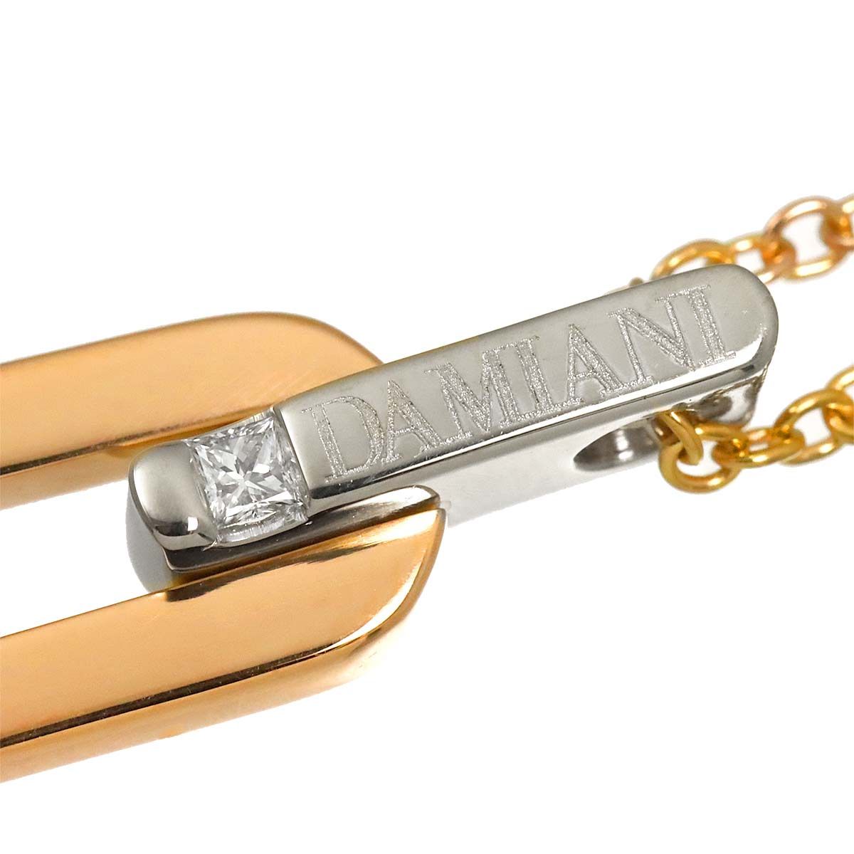 ダミアーニ DAMIANI インスィエメ ダイヤ ネックレス 50cm K18 WG PG 