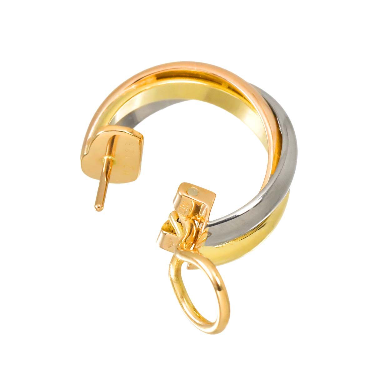 カルティエ Cartier トリニティ ピアス K18 YG WG PG 750 フープ 片方