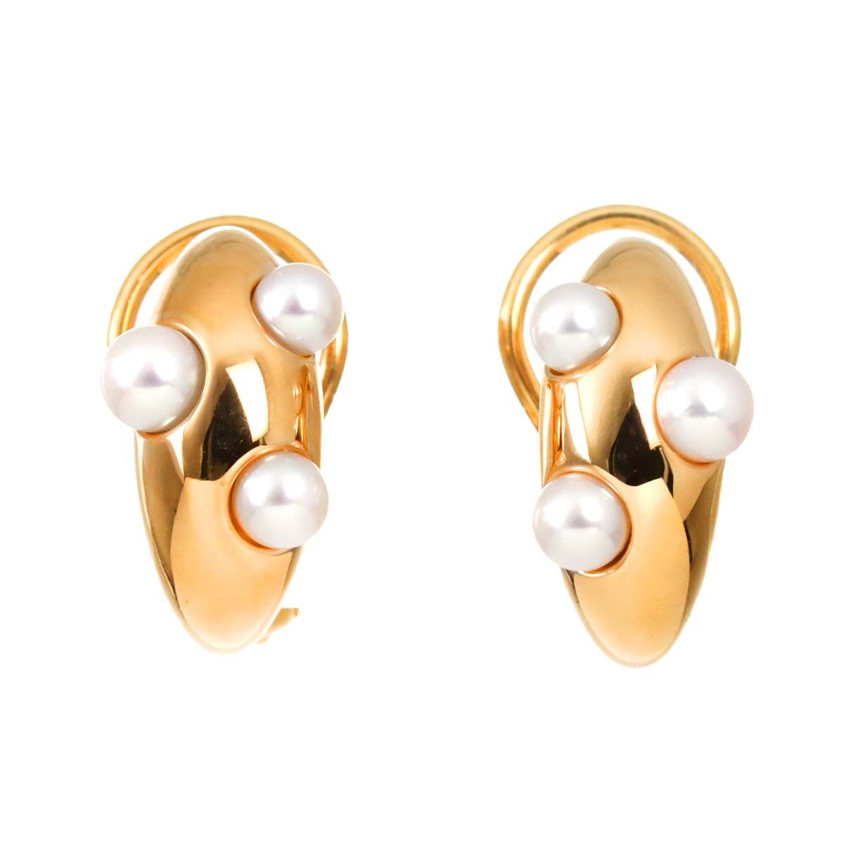 ミキモト MIKIMOTO ベビーパール 4.0-3.5mm イヤリング K18 PG ピンク 