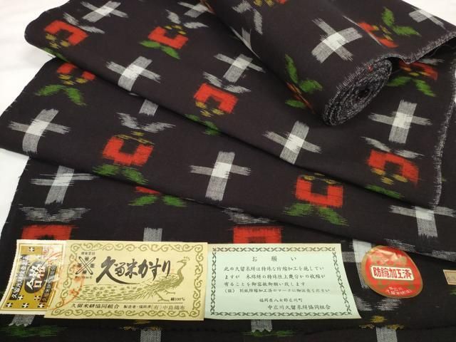 平和屋着物●久留米絣　単衣　絣文　綿　逸品　DABA4905az 平和屋着物○久留米絣 単衣 絣文 綿 逸品 DABA4905az 【公式通販】