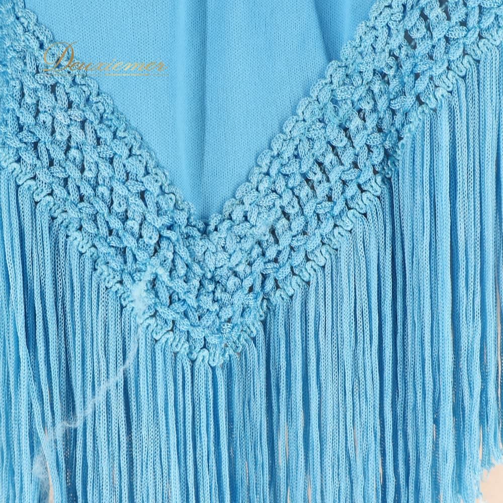 フラメンコ 衣装 シージョ 花柄刺繍 ブルー系 【公式通販】