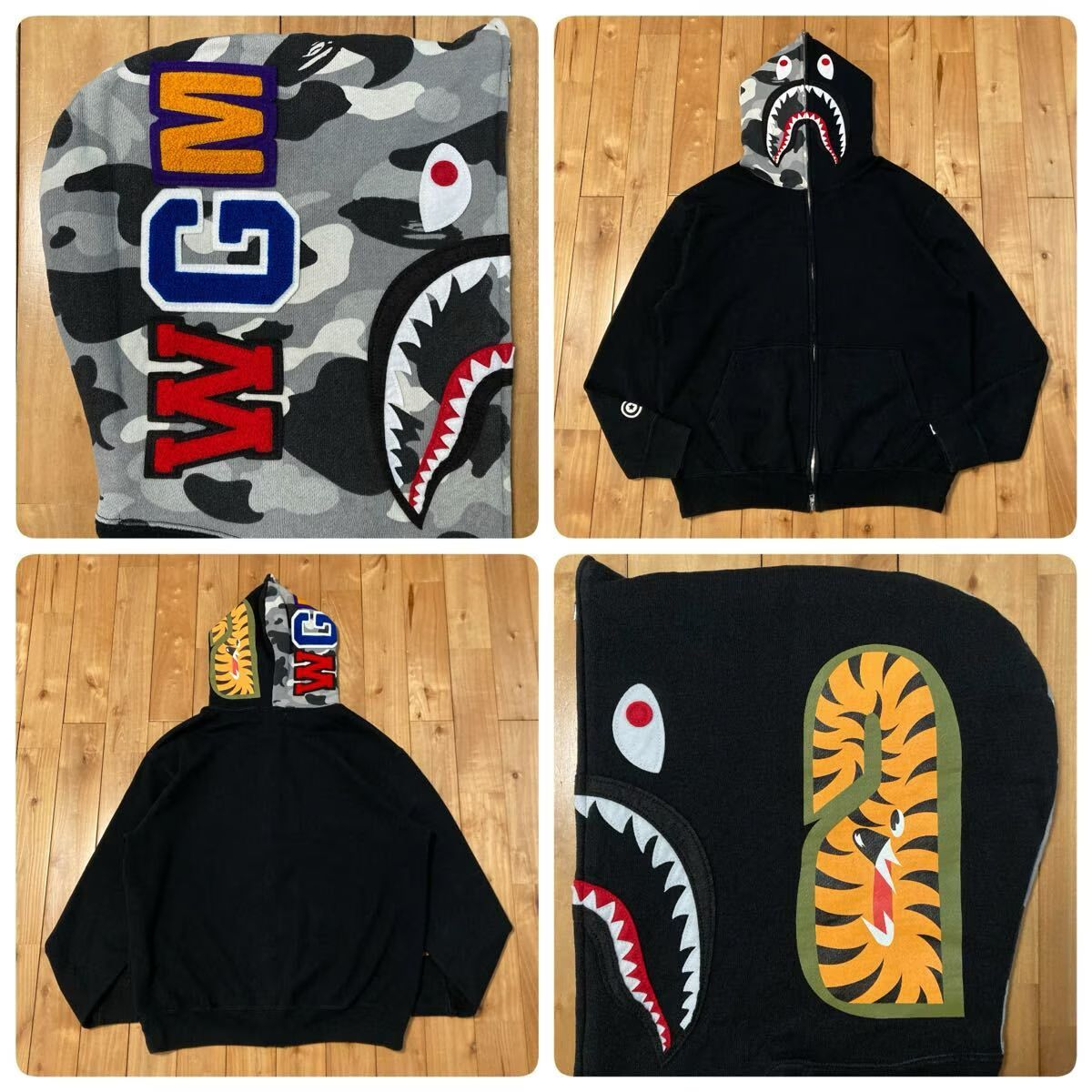 APEシャークパーカーL正規品 A BATHING APE - undefeated bape シャークパーカー Lサイズの通販 by