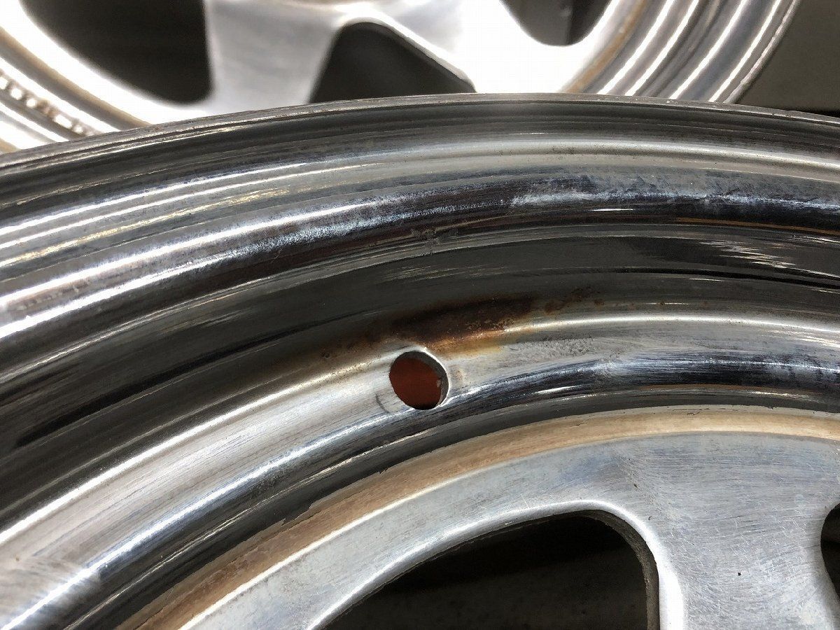 【希少】NISSAN 日産 サファリ Y60 純正スチールホイール/鉄ホイール 15インチ 4本 7J6HPCD139.7約+5 メッキ　(SHE051)paypay決済可能 希少】NISSAN 日産 サファリ Y60 純正スチールホイール/鉄ホイール 15