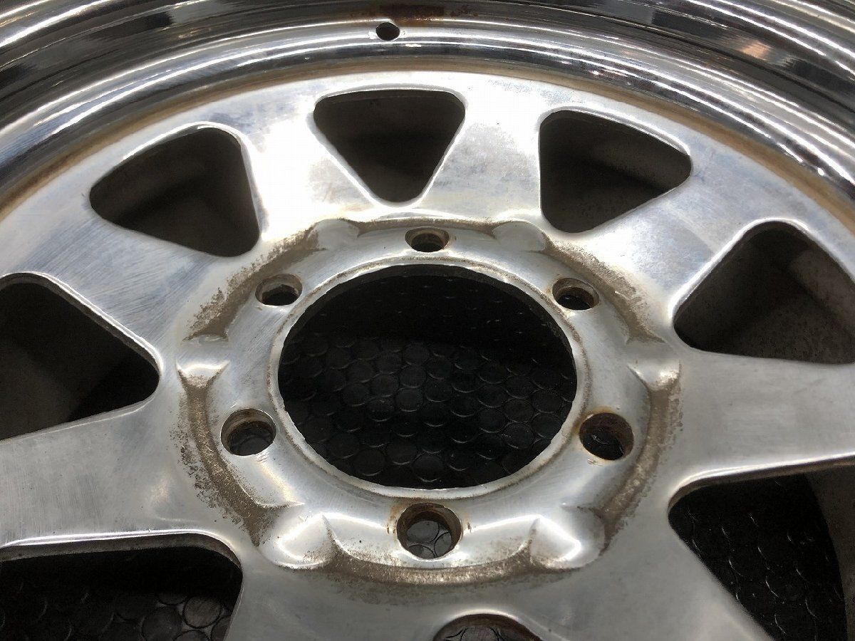 【希少】NISSAN 日産 サファリ Y60 純正スチールホイール/鉄ホイール 15インチ 4本 7J6HPCD139.7約+5 メッキ　(SHE051)paypay決済可能 希少】NISSAN 日産 サファリ Y60 純正スチールホイール/鉄ホイール 15