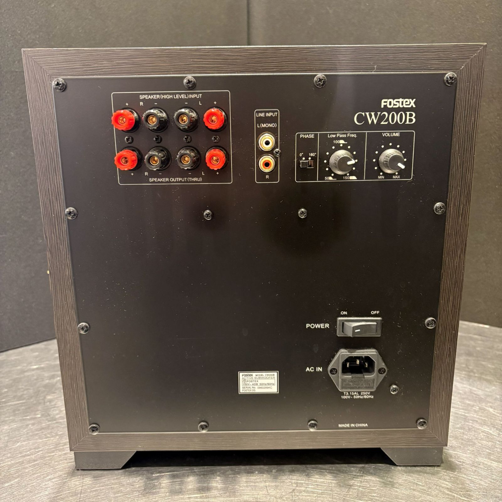 中古品】FOSTEX CW200B サブウーファー 動作確認済み 〓 - メルカリ