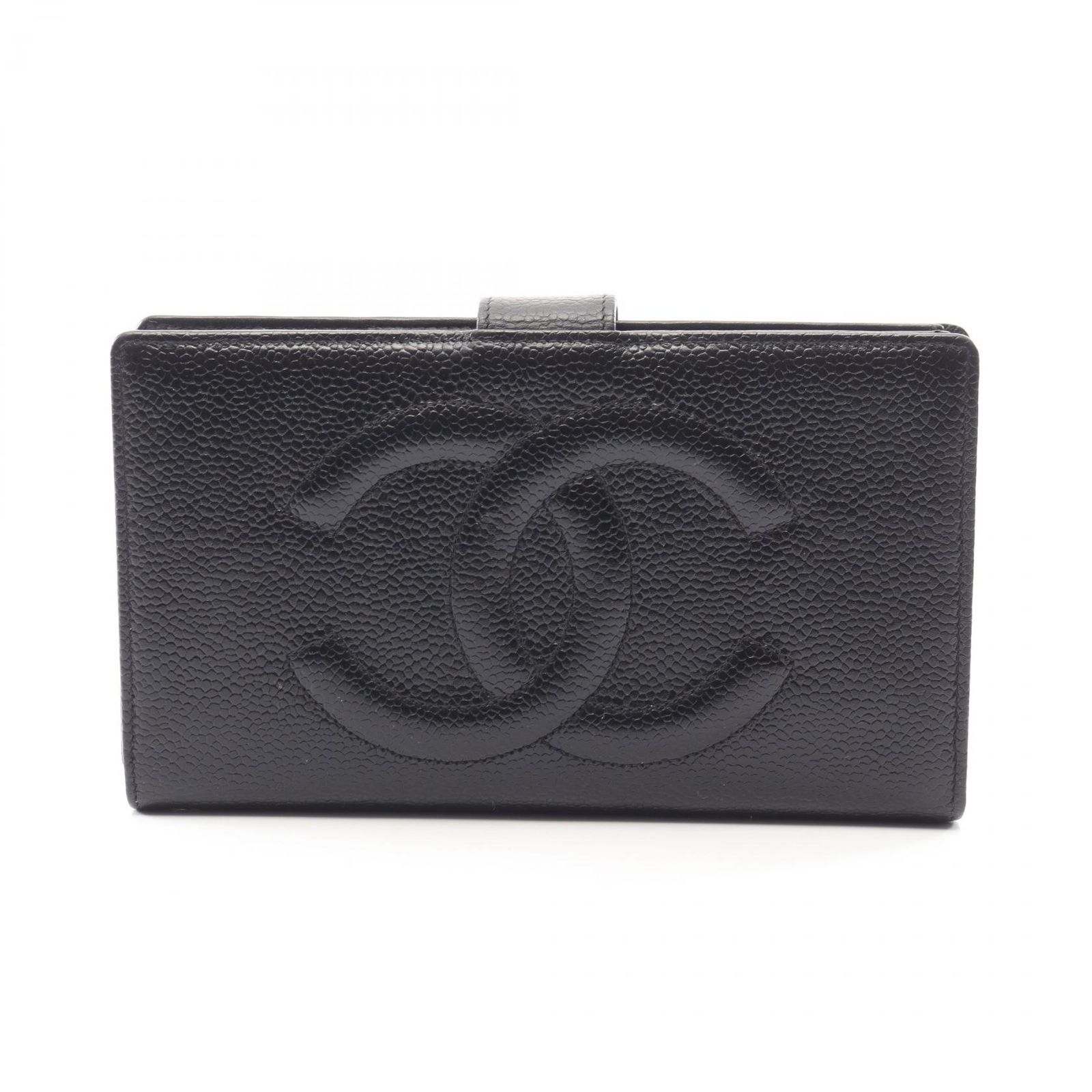 シャネル CHANEL 二つ折り長財布 ココマーク A13498 ブラック カーフ 