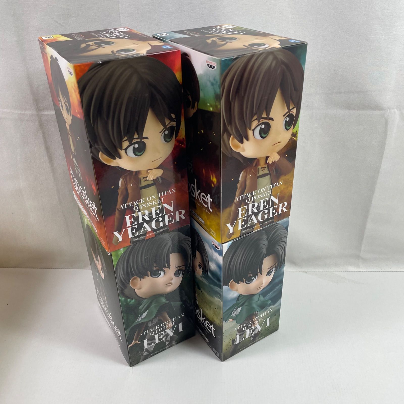A2986・進撃の巨人 未開封品 Qposket リヴァイ エレン 4個 セット ※箱 