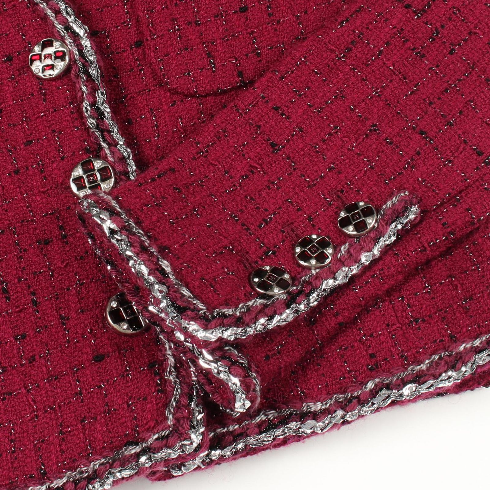シャネル CHANEL ノーカラージャケット ココマークボタン ツイード 