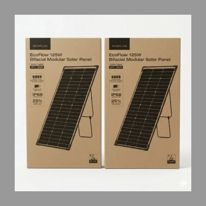 5年保証付き】 2枚 EcoFlow (エコフロー) 125W 両面 ソーラーパネル 