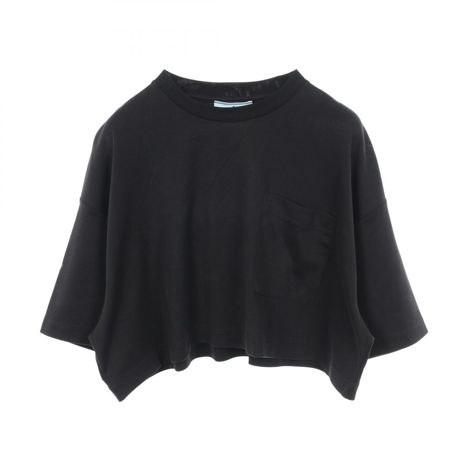 PRADA プラダ カットソー 半袖Ｔシャツ コットン ブラック XLサイズ【中古】【美品】レディース プラダ PRADA 半袖Tシャツ クロップド丈 3560A コットン Tシャツ
