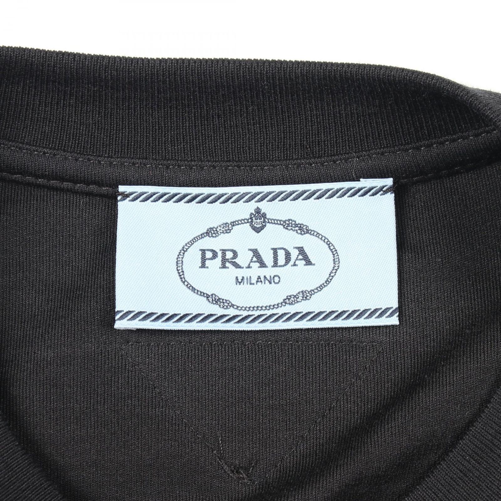 プラダ PRADA クロップド丈 半袖Tシャツ 衣料品 トップス コットン レディース ブラック系 3560A 【中古】 PRADA - プラダ PRADA クロップド丈 半袖Tシャツ 衣料品 トップス