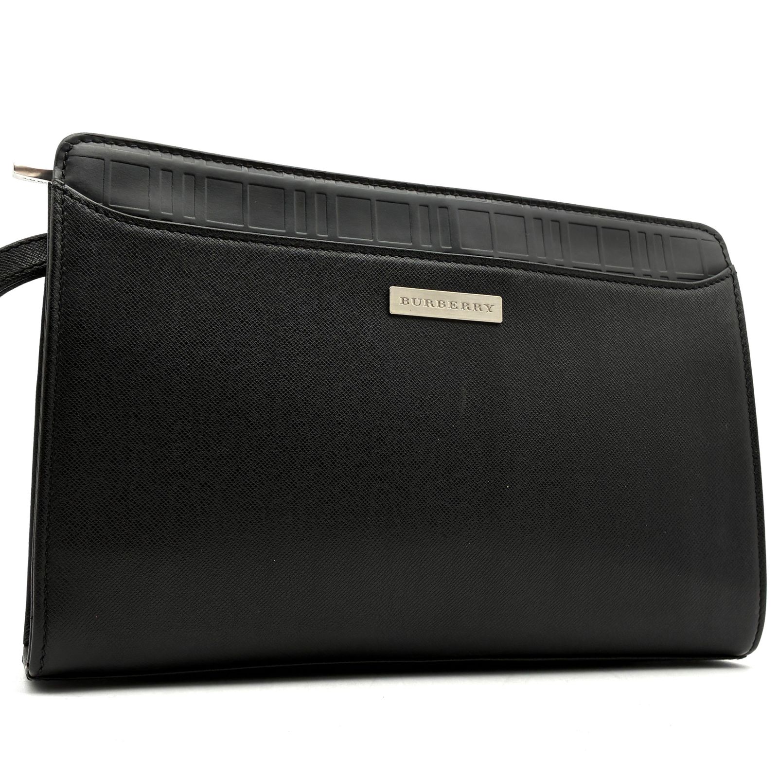 美品 BURBERRY バーバリー セカンドバッグ クラッチバッグ レザー 