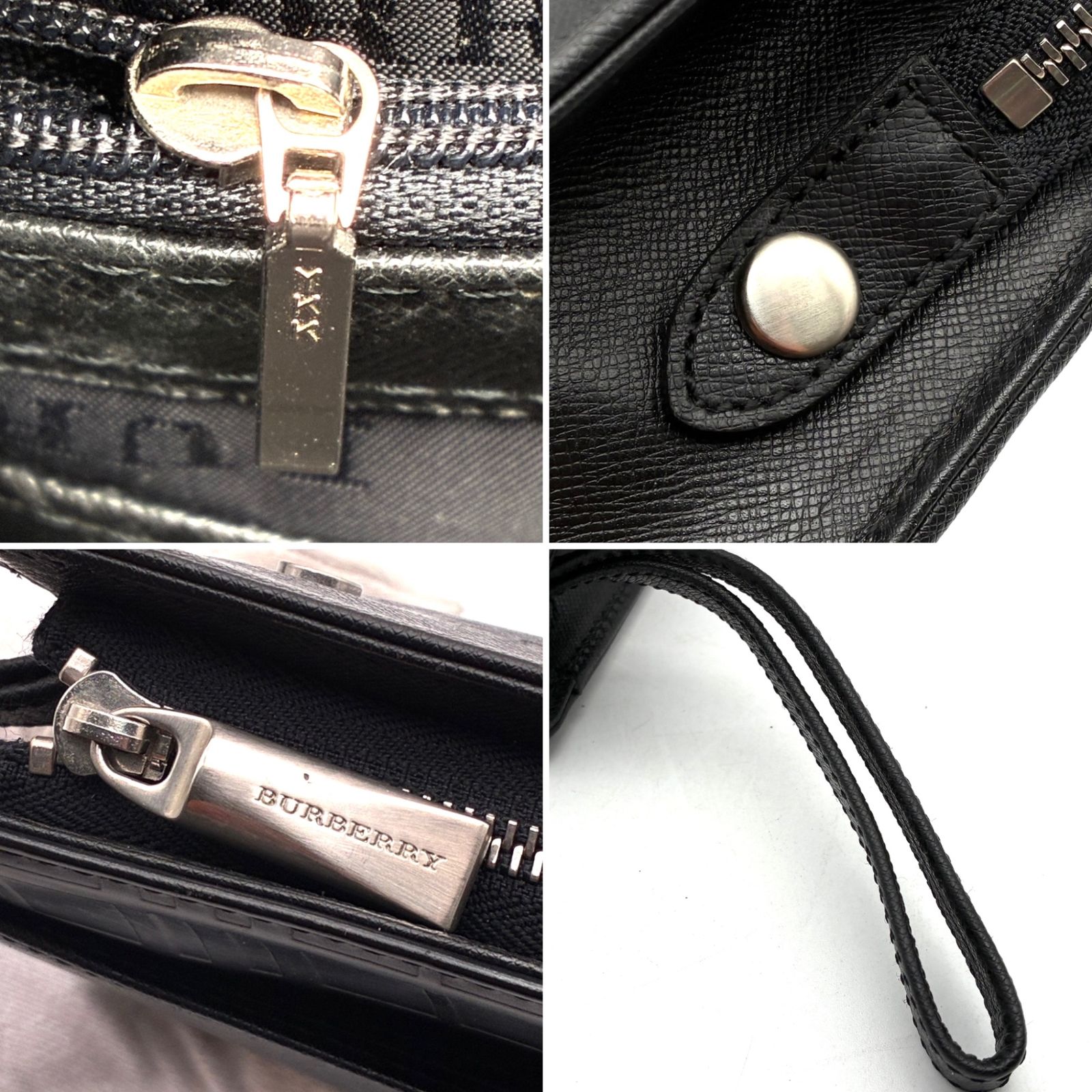 美品 BURBERRY バーバリー セカンドバッグ クラッチバッグ レザー 