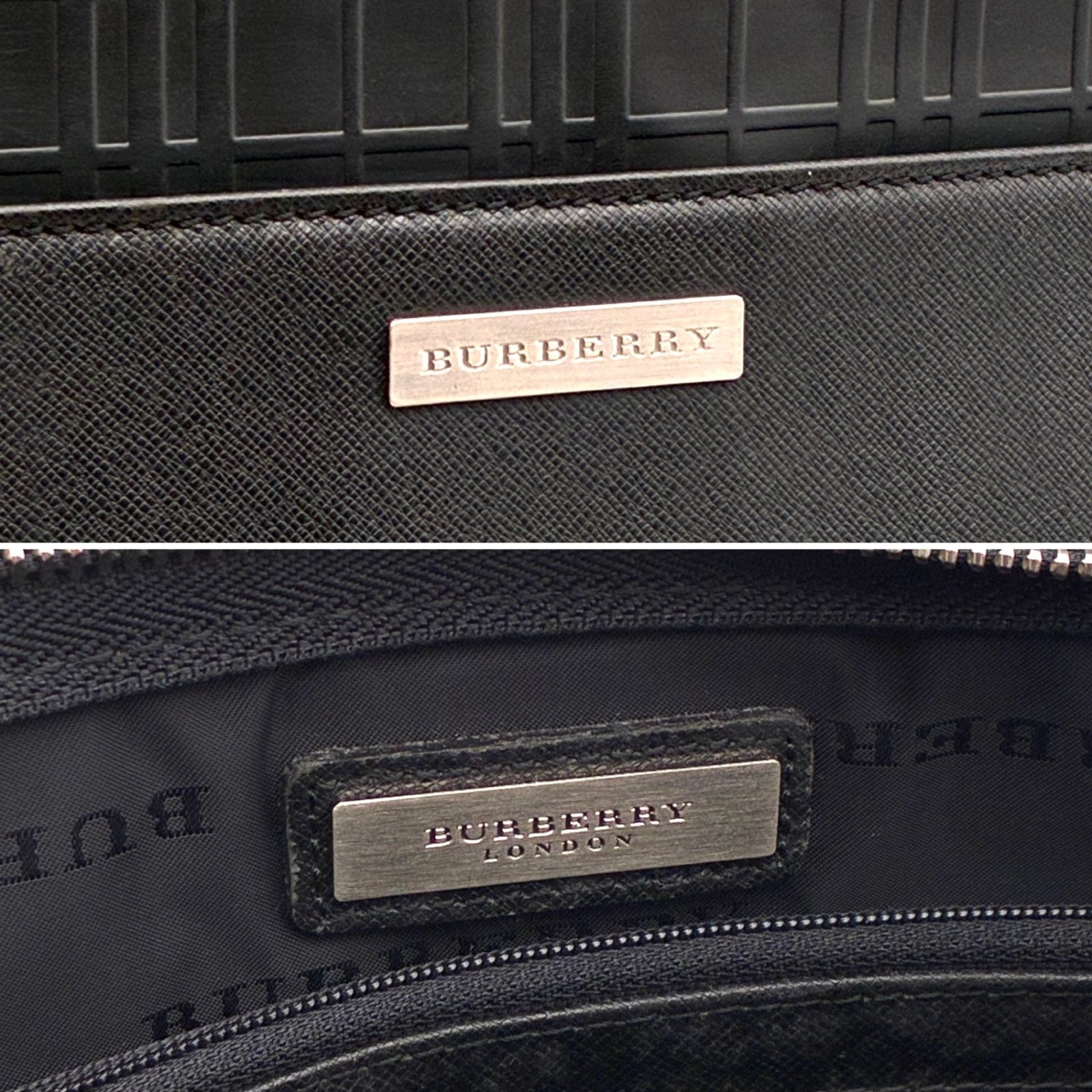 美品 BURBERRY バーバリー セカンドバッグ クラッチバッグ レザー 
