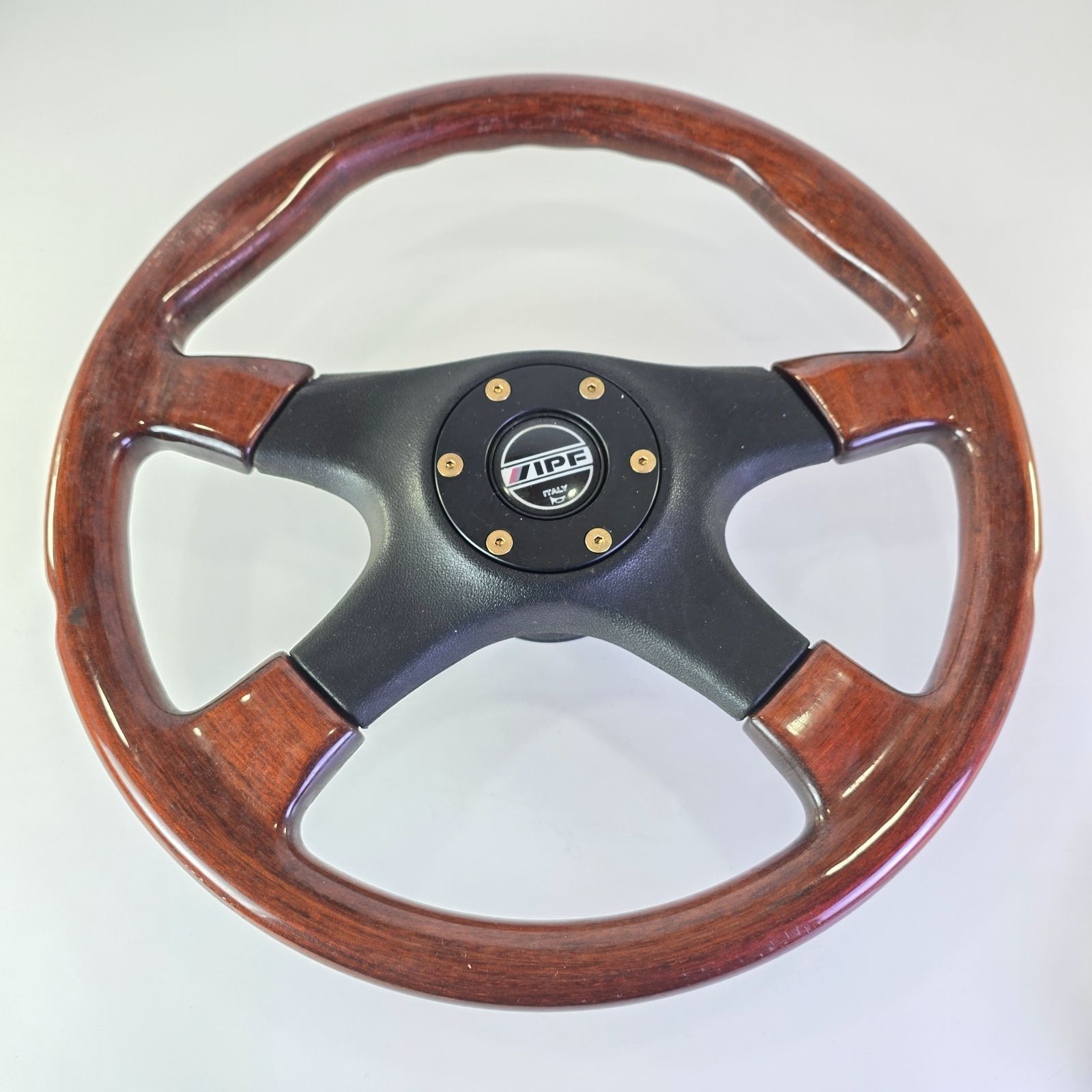 ハンドル ウッドステアリング 当時物 IPF ITALY 車パーツ カーパーツ 
