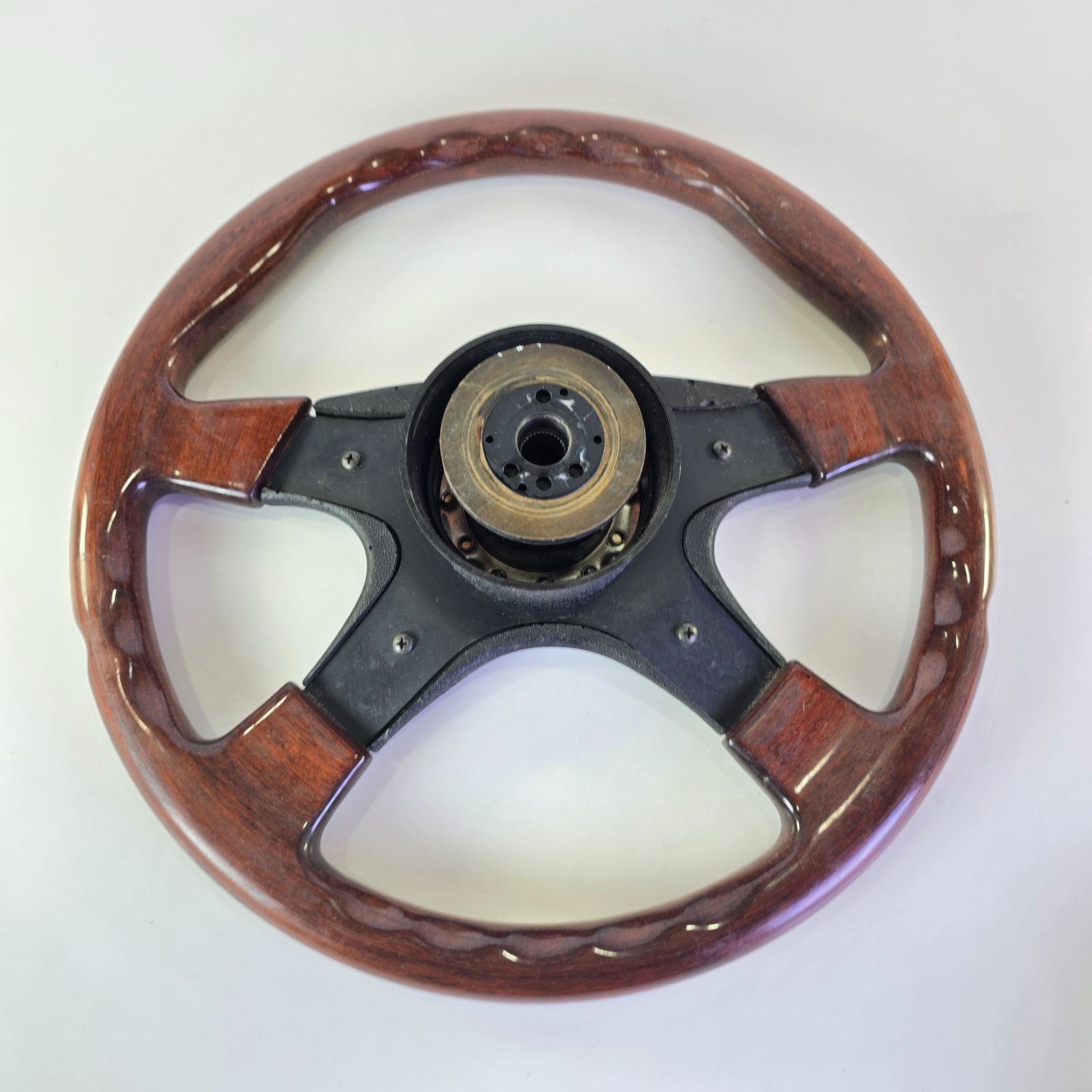 ハンドル ウッドステアリング 当時物 IPF ITALY 車パーツ カーパーツ