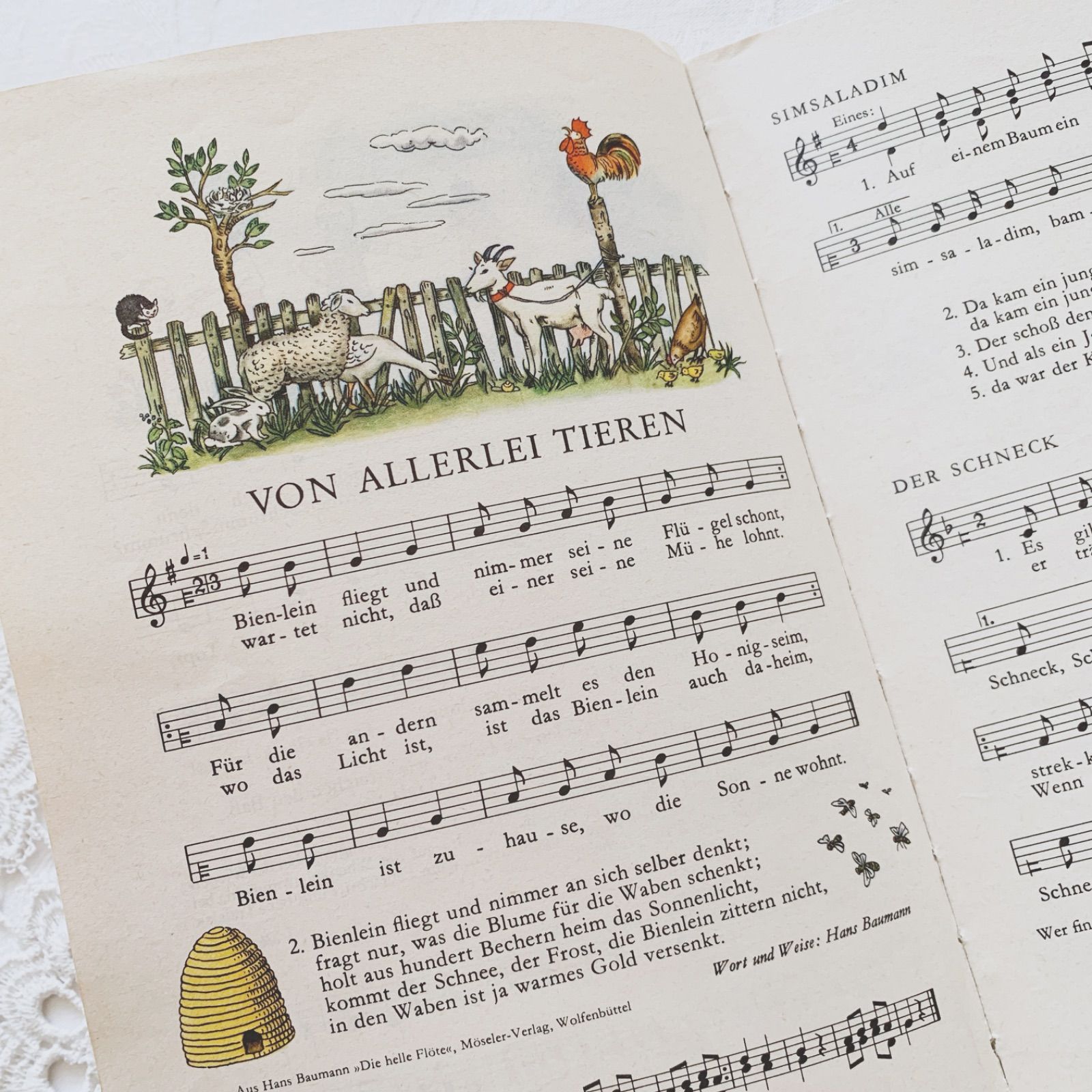 RV75 洋書古書 ヴィンテージ音楽教本 楽譜絵本 1965年 ドイツの古い音楽絵本 / 楽譜集 Unser Liederbuch/ビンテージ本